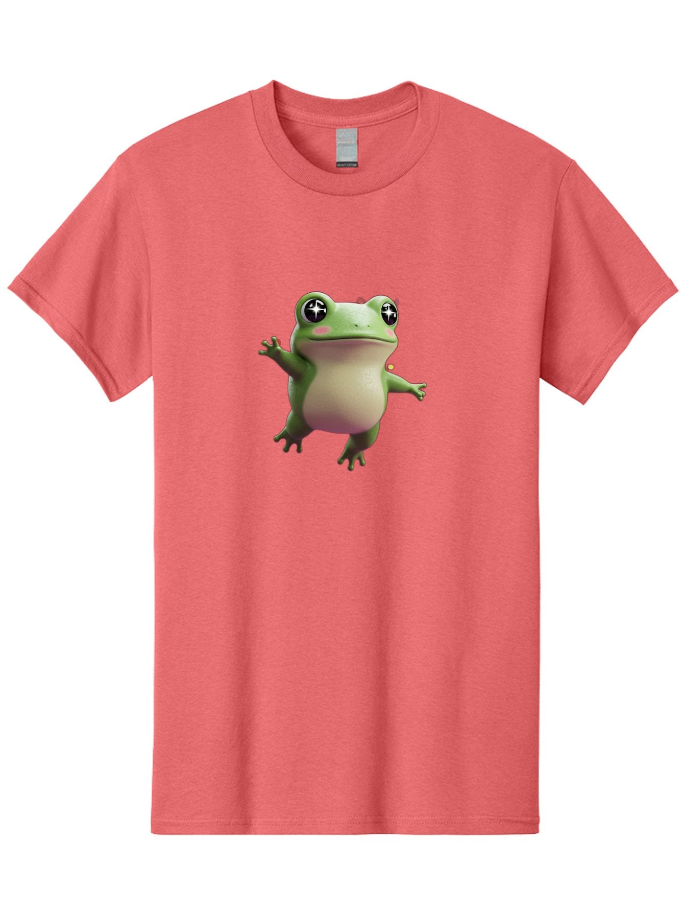 Frog-Meme Men'S Graphic Tee, 100% Cotton, Comfortable Casual Summer Wear, Machine Washable, Cartoon Frog, Green Amphibian, Funny Animal, Big Eyes, Playful Creature, Whimsical Character, Illustration Art, Cute Design, Humorous Graphic Bab925 8