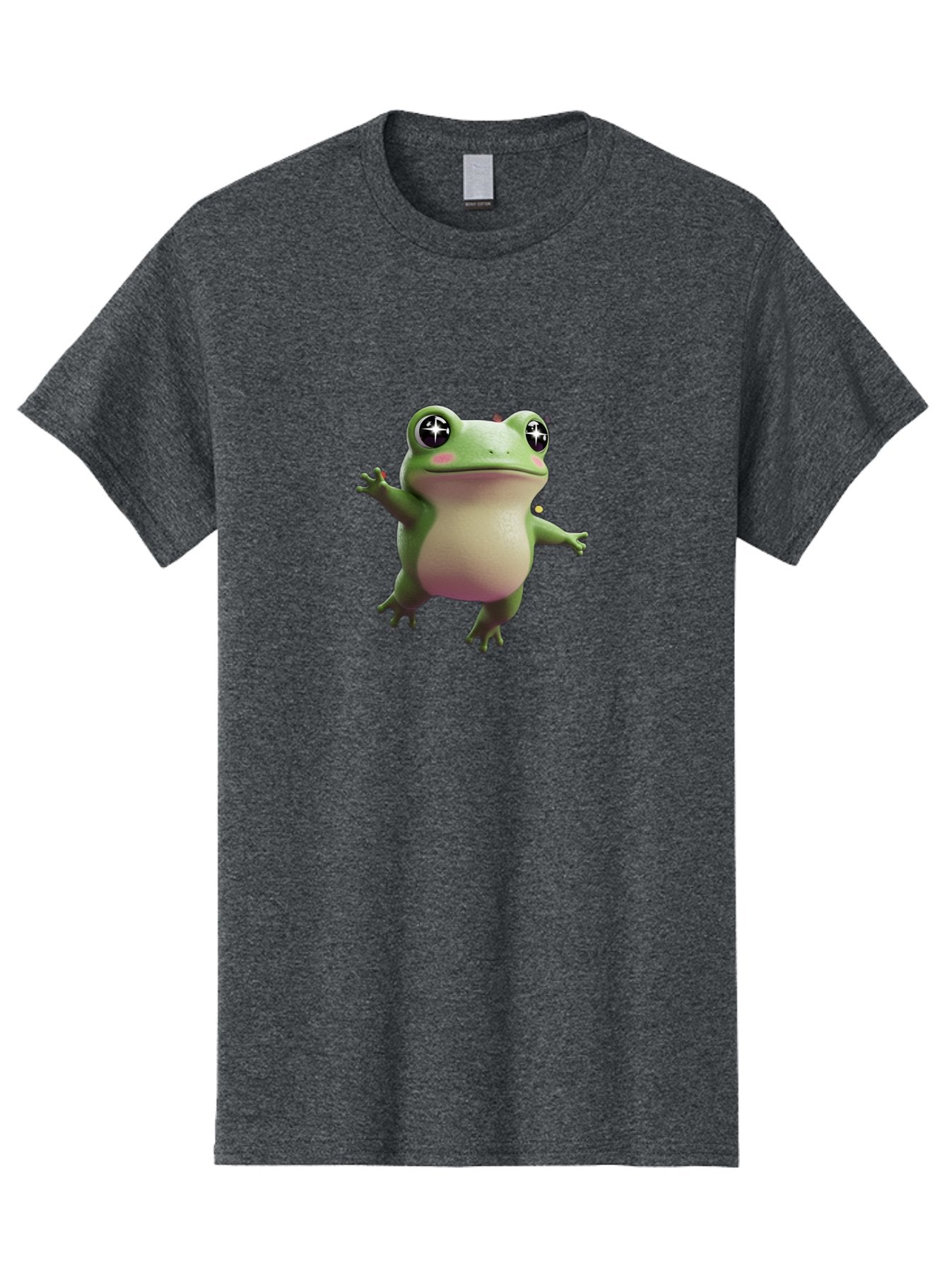 Frog-Meme Men'S Graphic Tee, 100% Cotton, Comfortable Casual Summer Wear, Machine Washable, Cartoon Frog, Green Amphibian, Funny Animal, Big Eyes, Playful Creature, Whimsical Character, Illustration Art, Cute Design, Humorous Graphic Bab925 9