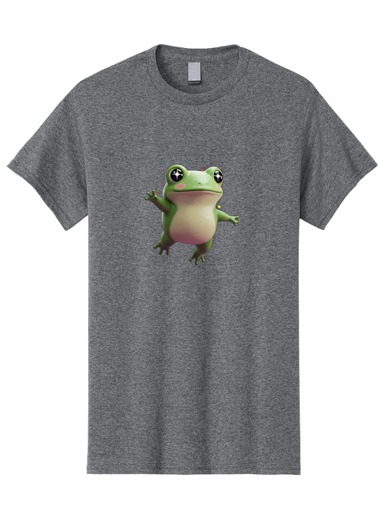 Frog-Meme Men'S Graphic Tee, 100% Cotton, Comfortable Casual Summer Wear, Machine Washable, Cartoon Frog, Green Amphibian, Funny Animal, Big Eyes, Playful Creature, Whimsical Character, Illustration Art, Cute Design, Humorous Graphic Bab925 5