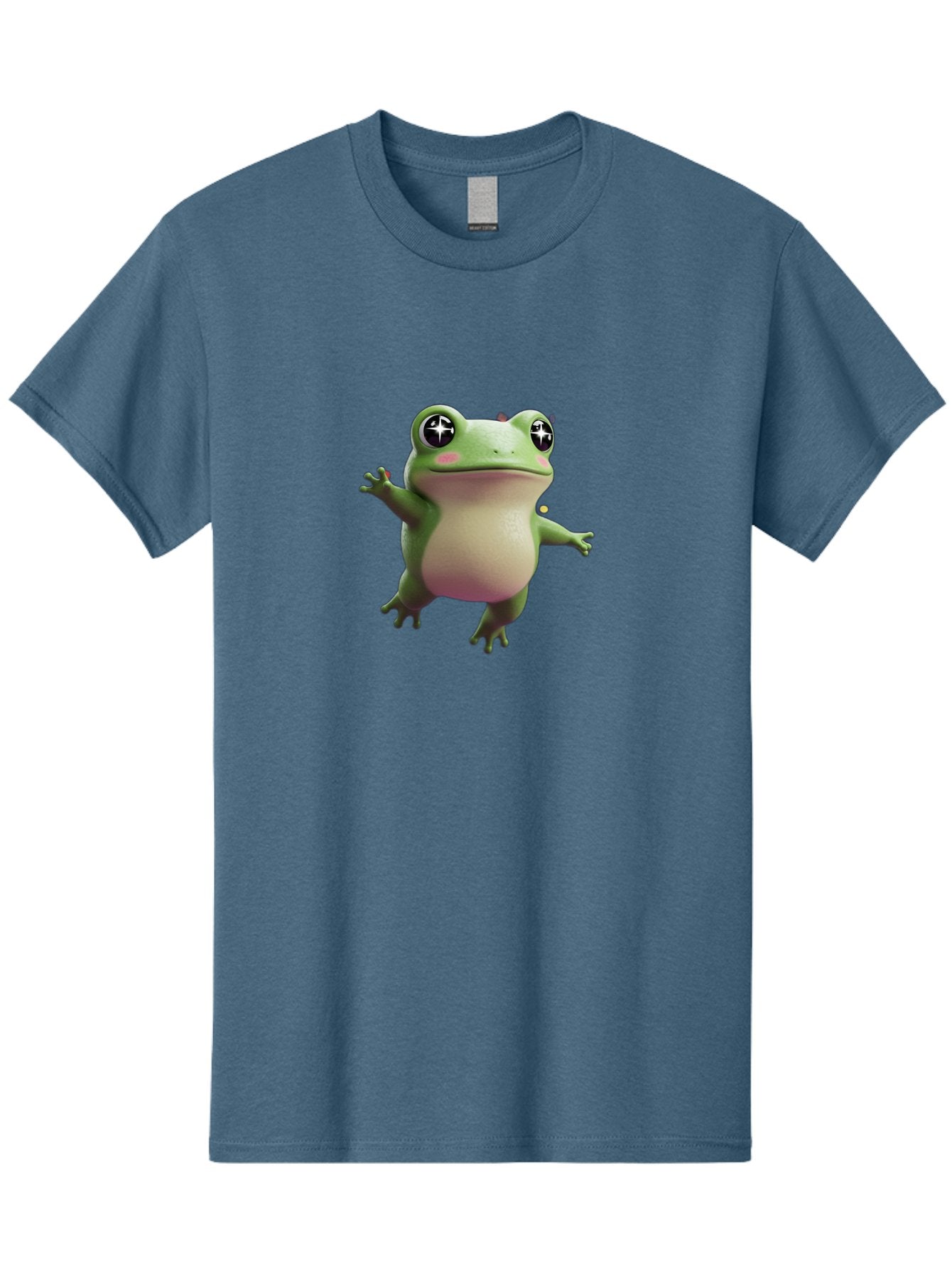 Frog-Meme Men'S Graphic Tee, 100% Cotton, Comfortable Casual Summer Wear, Machine Washable, Cartoon Frog, Green Amphibian, Funny Animal, Big Eyes, Playful Creature, Whimsical Character, Illustration Art, Cute Design, Humorous Graphic Bab925 10