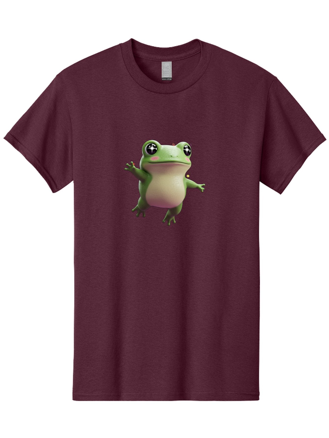 Frog-Meme Men'S Graphic Tee, 100% Cotton, Comfortable Casual Summer Wear, Machine Washable, Cartoon Frog, Green Amphibian, Funny Animal, Big Eyes, Playful Creature, Whimsical Character, Illustration Art, Cute Design, Humorous Graphic Bab925 13