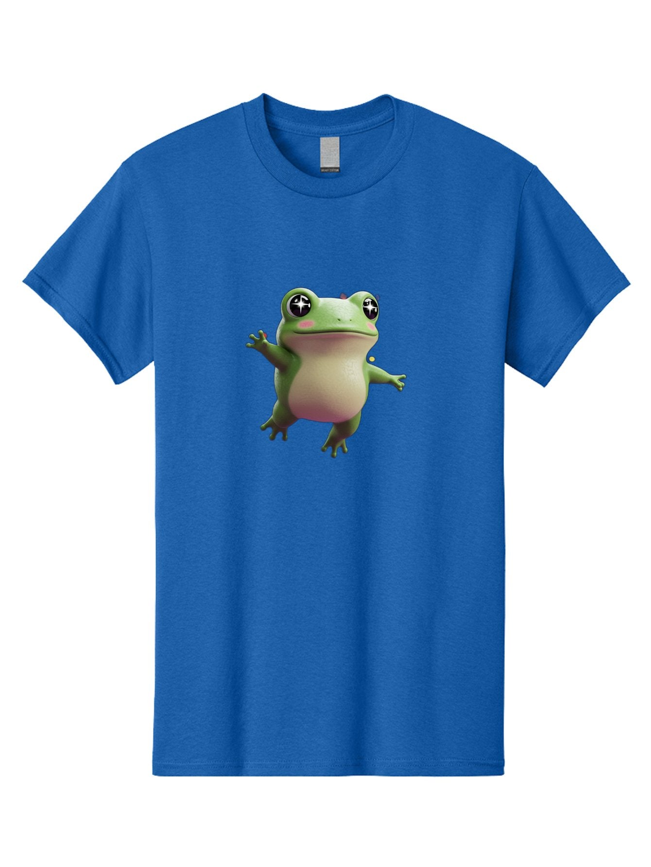 Frog-Meme Men'S Graphic Tee, 100% Cotton, Comfortable Casual Summer Wear, Machine Washable, Cartoon Frog, Green Amphibian, Funny Animal, Big Eyes, Playful Creature, Whimsical Character, Illustration Art, Cute Design, Humorous Graphic Bab925 4