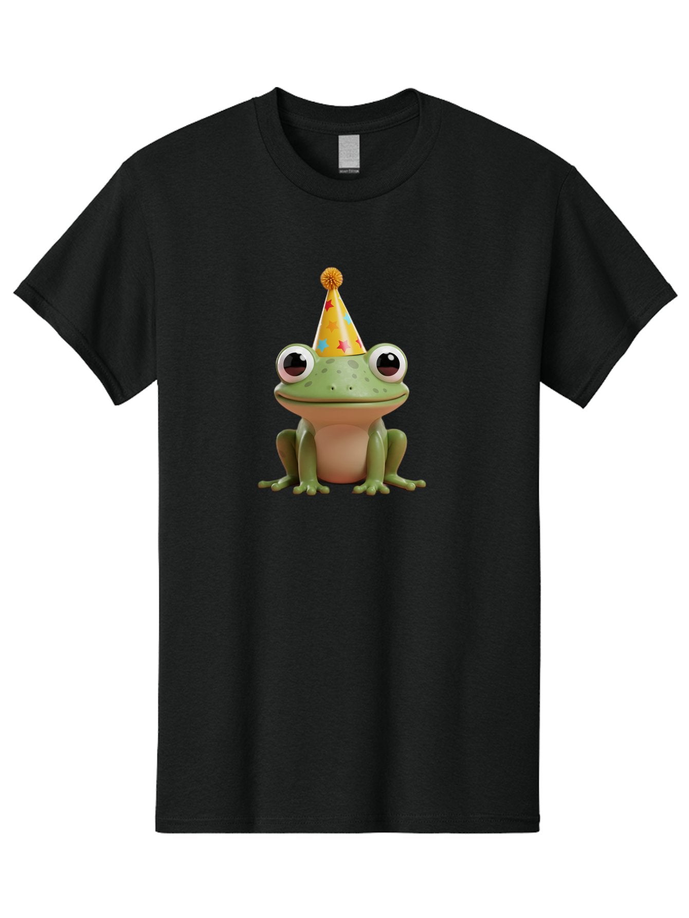 Frog-Party-Hat Men'S Graphic Tee, 100% Cotton, Comfortable Casual Summer Wear, Machine Washable, Green Frog, Party Hat, Festive Celebration, Cartoon Character, Cute Animal, Funny Illustration, Birthday Party, Holiday Fun, Joyful Atmosphere Bab926 13