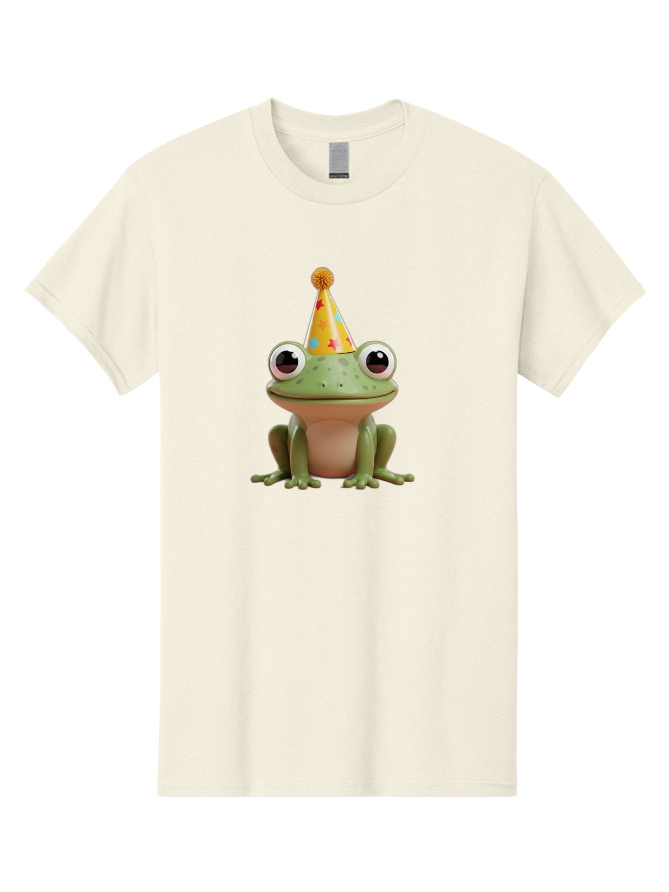 Frog-Party-Hat Men'S Graphic Tee, 100% Cotton, Comfortable Casual Summer Wear, Machine Washable, Green Frog, Party Hat, Festive Celebration, Cartoon Character, Cute Animal, Funny Illustration, Birthday Party, Holiday Fun, Joyful Atmosphere Bab926 10