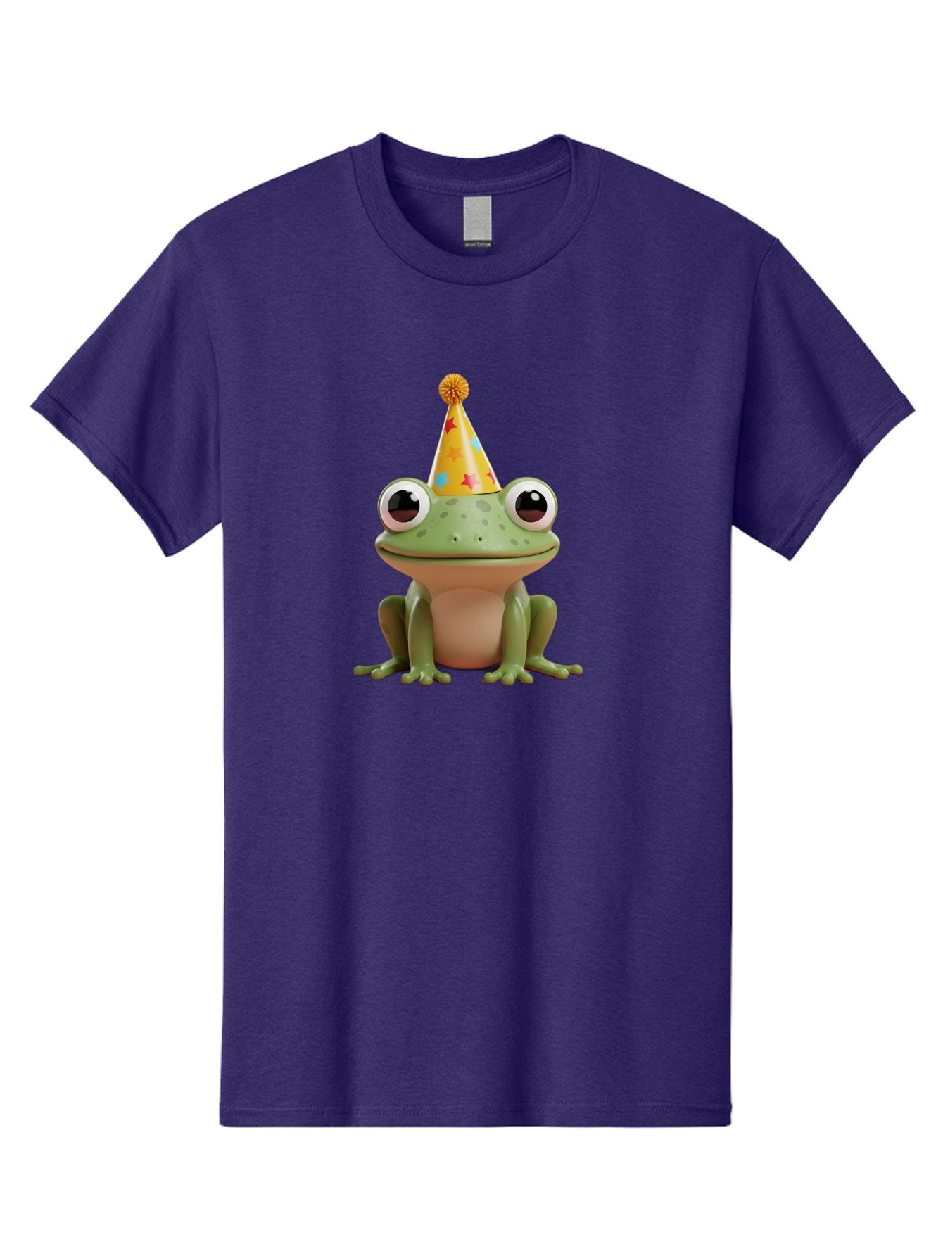 Frog-Party-Hat Men'S Graphic Tee, 100% Cotton, Comfortable Casual Summer Wear, Machine Washable, Green Frog, Party Hat, Festive Celebration, Cartoon Character, Cute Animal, Funny Illustration, Birthday Party, Holiday Fun, Joyful Atmosphere Bab926 15