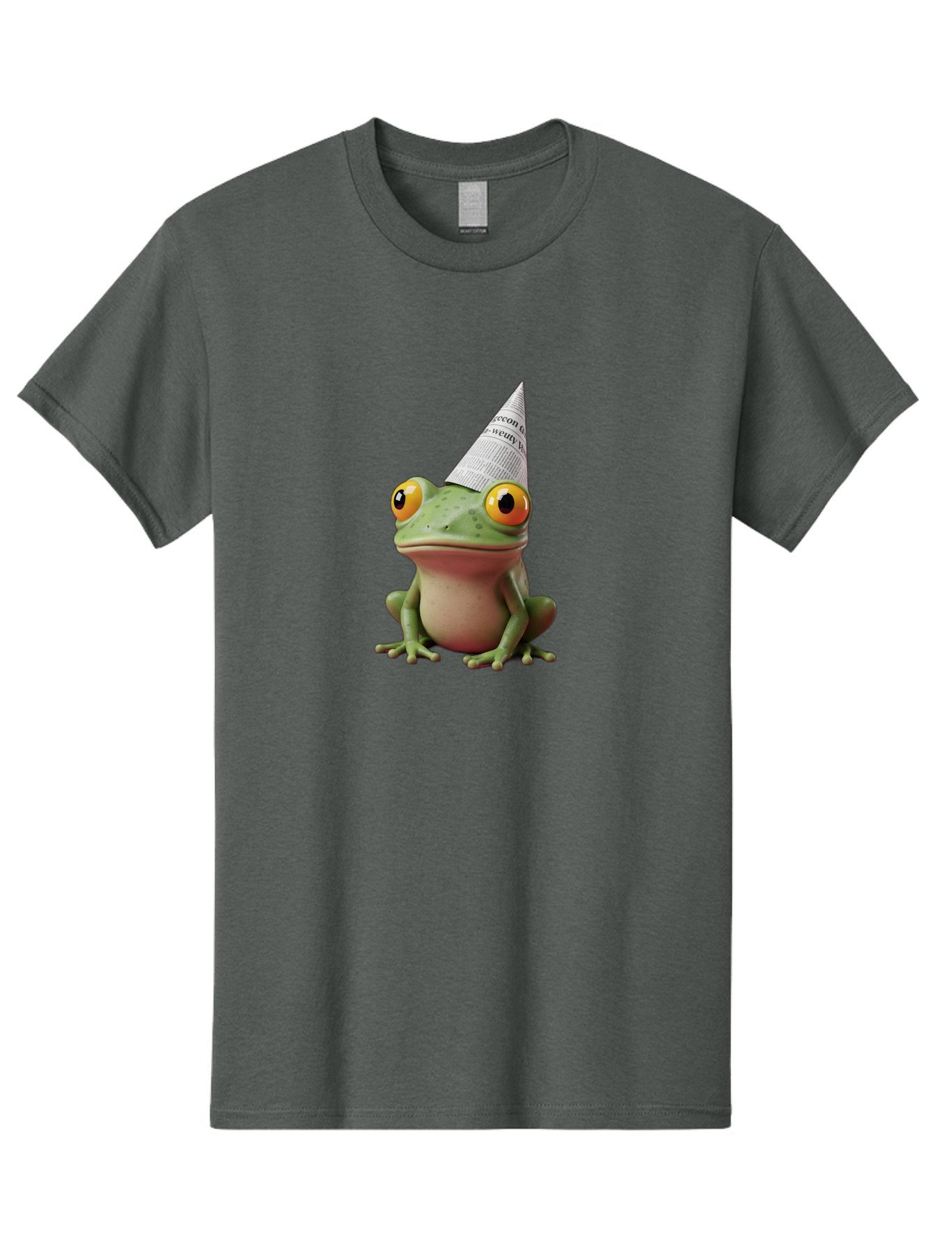 Frog-With-Party-Hat-1 Men'S Graphic Tee, 100% Cotton, Comfortable Casual Summer Wear, Machine Washable, Funny Frog, Party Hat, Festive Atmosphere, Cute Animal, Playful Vibe, Quirky Illustration, Humorous Character, Cartoon Style Bab929 5