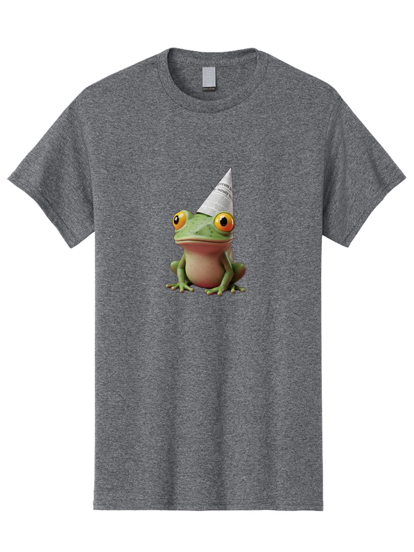 Frog-With-Party-Hat-1 Men'S Graphic Tee, 100% Cotton, Comfortable Casual Summer Wear, Machine Washable, Funny Frog, Party Hat, Festive Atmosphere, Cute Animal, Playful Vibe, Quirky Illustration, Humorous Character, Cartoon Style Bab929 13