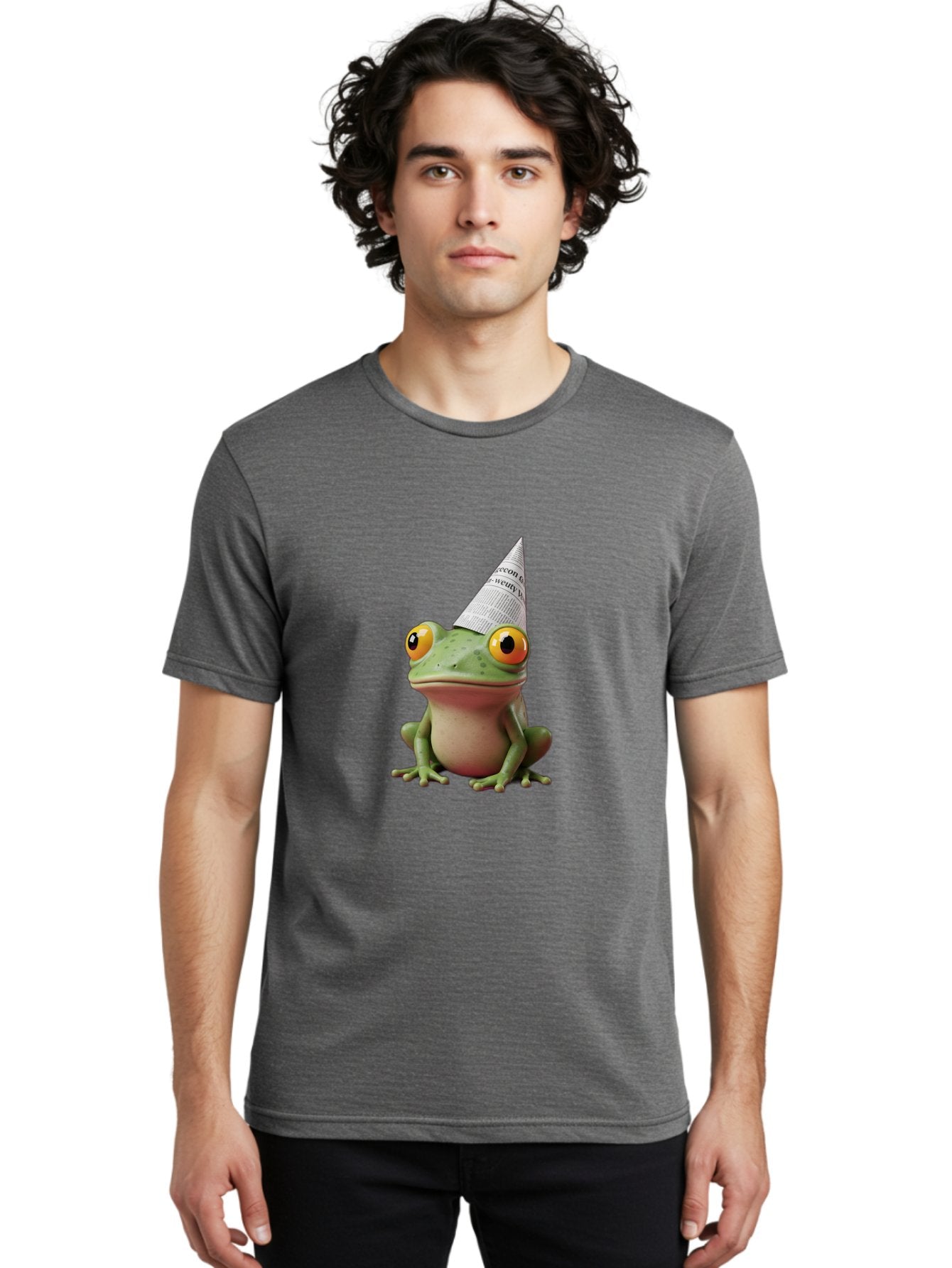 Frog-With-Party-Hat-1 Men'S Graphic Tee, 100% Cotton, Comfortable Casual Summer Wear, Machine Washable, Funny Frog, Party Hat, Festive Atmosphere, Cute Animal, Playful Vibe, Quirky Illustration, Humorous Character, Cartoon Style Bab929 20