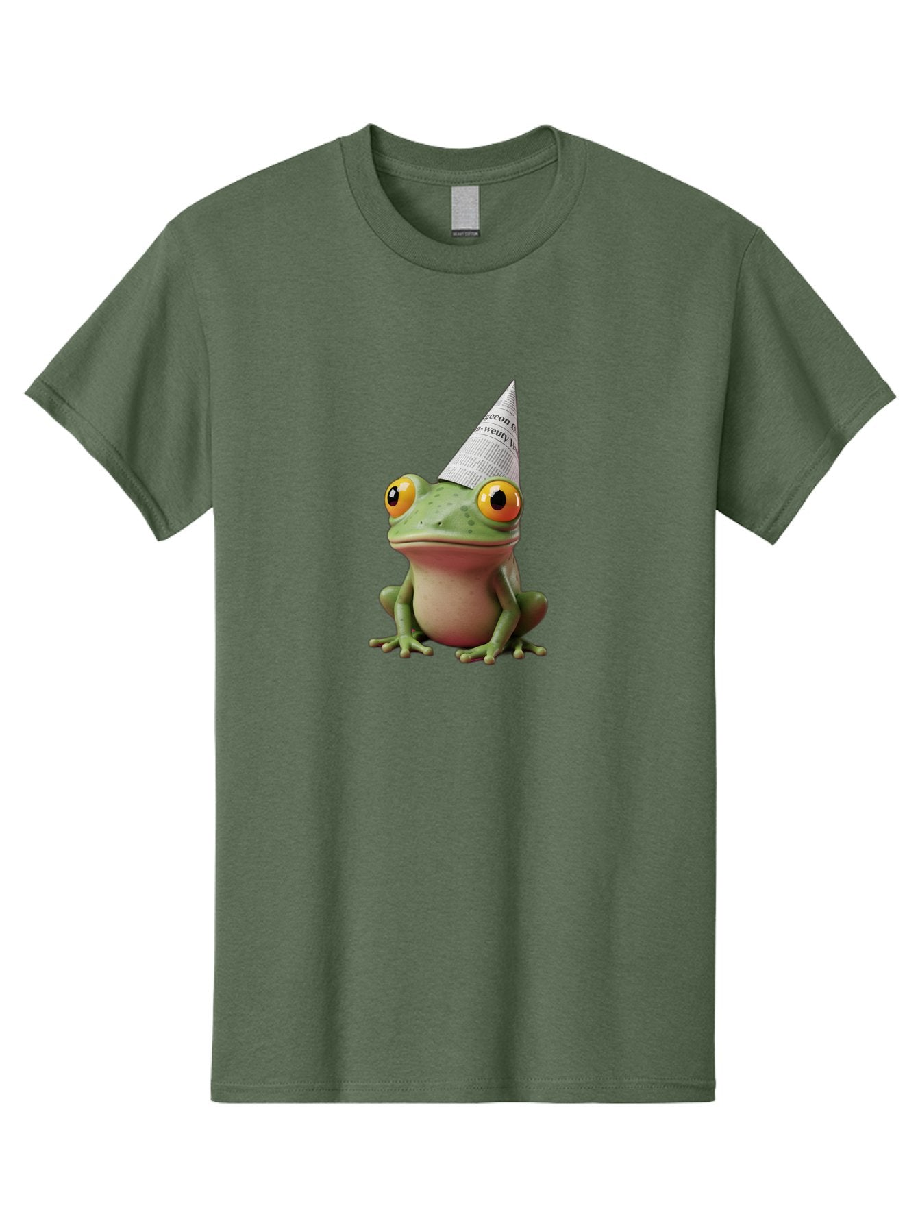 Frog-With-Party-Hat-1 Men'S Graphic Tee, 100% Cotton, Comfortable Casual Summer Wear, Machine Washable, Funny Frog, Party Hat, Festive Atmosphere, Cute Animal, Playful Vibe, Quirky Illustration, Humorous Character, Cartoon Style Bab929 12