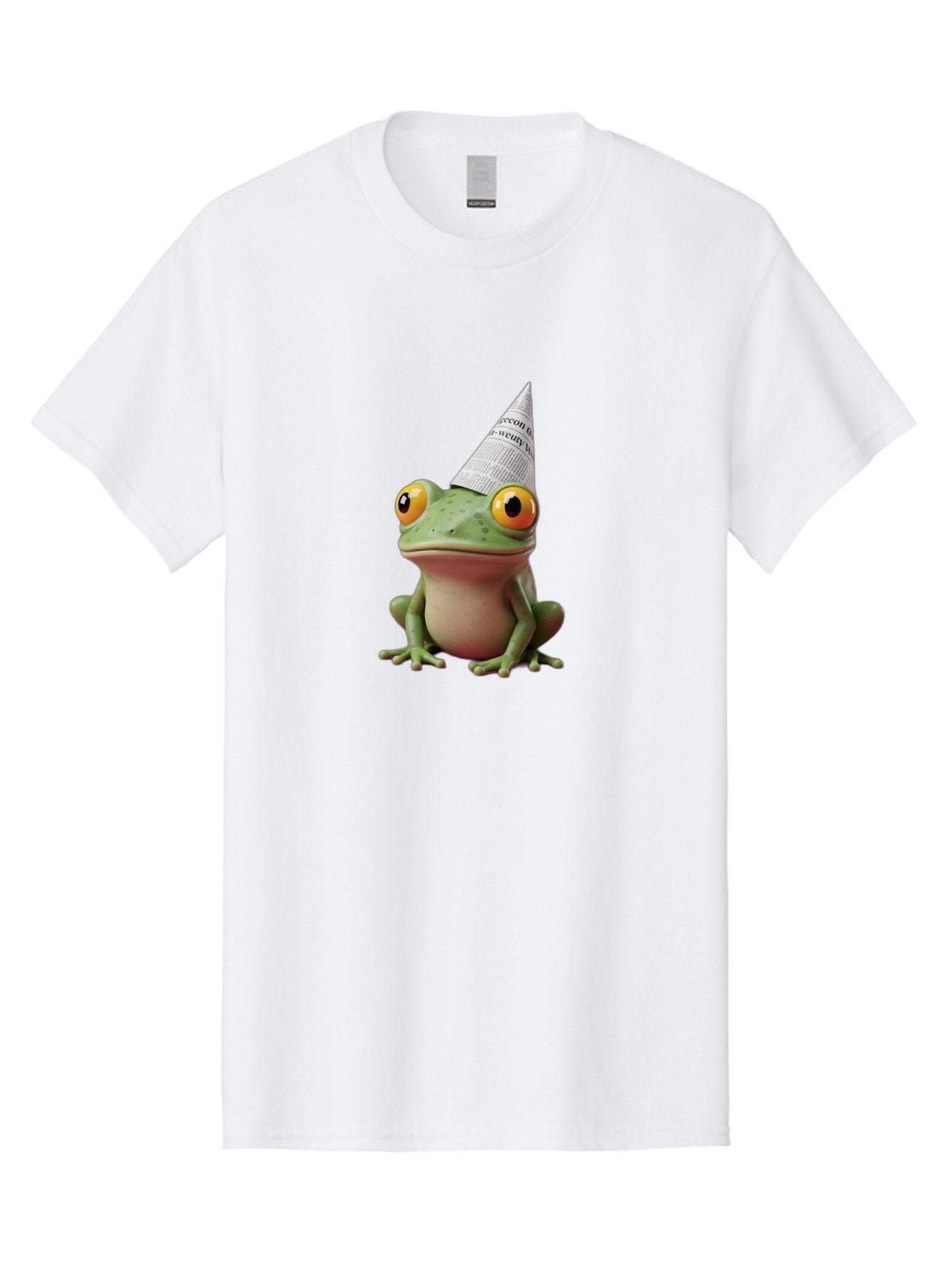 Frog-With-Party-Hat-1 Men'S Graphic Tee, 100% Cotton, Comfortable Casual Summer Wear, Machine Washable, Funny Frog, Party Hat, Festive Atmosphere, Cute Animal, Playful Vibe, Quirky Illustration, Humorous Character, Cartoon Style Bab929 10