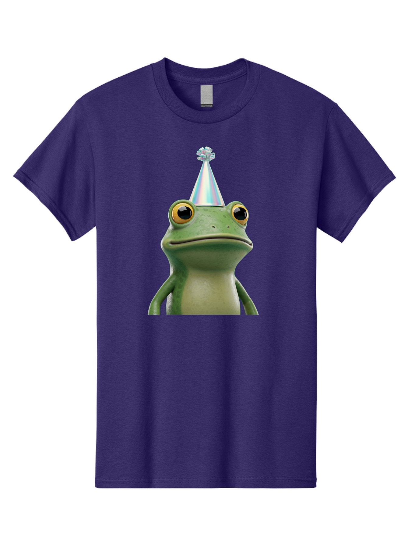 Frog-With-Party-Hat-2 Men'S Graphic Tee, 100% Cotton, Comfortable Casual Summer Wear, Machine Washable, 3D Cartoon Frog, Party Hat, Celebration, Festive Atmosphere, Funny Animal, Party Accessories, Shiny Hat, Comical Expression, Bab930 9