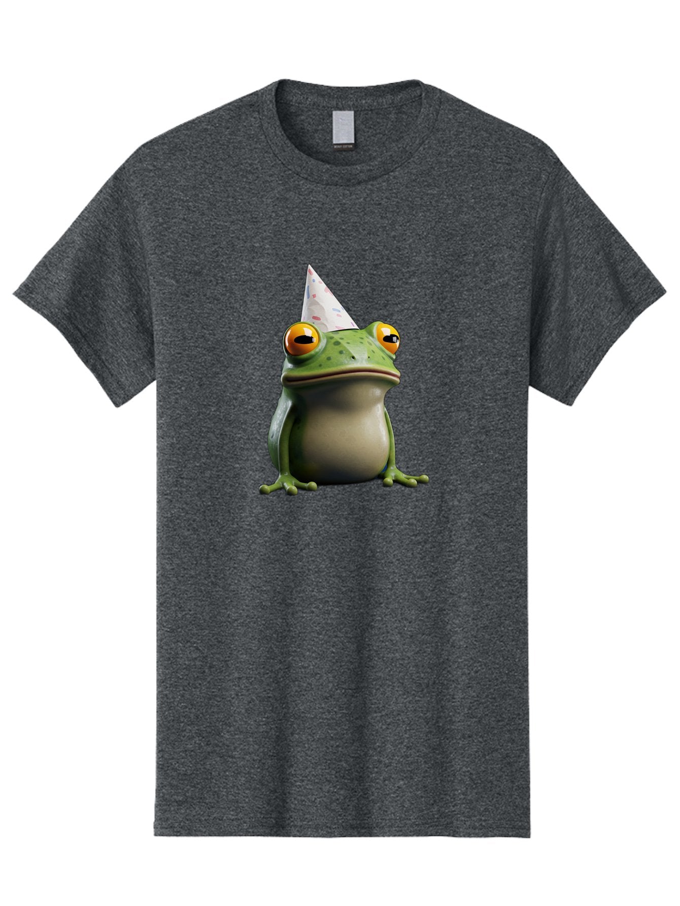 Frog-With-Party-Hat-3 Men'S Graphic Tee, 100% Cotton, Comfortable Casual Summer Wear, Machine Washable, Cartoon Frog, Party Hat, Celebration, Green Frog, Funny Animal, Festive Atmosphere, Comical Character, Joyful Scene, Cute Illustration, Bab931 8