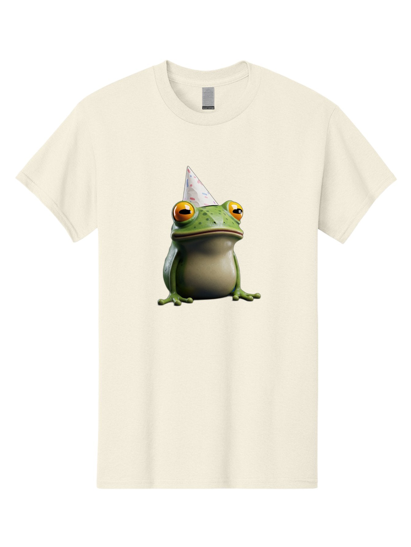 Frog-With-Party-Hat-3 Men'S Graphic Tee, 100% Cotton, Comfortable Casual Summer Wear, Machine Washable, Cartoon Frog, Party Hat, Celebration, Green Frog, Funny Animal, Festive Atmosphere, Comical Character, Joyful Scene, Cute Illustration, Bab931 7