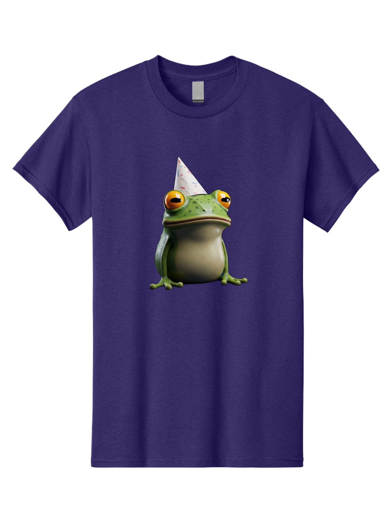 Frog-With-Party-Hat-3 Men'S Graphic Tee, 100% Cotton, Comfortable Casual Summer Wear, Machine Washable, Cartoon Frog, Party Hat, Celebration, Green Frog, Funny Animal, Festive Atmosphere, Comical Character, Joyful Scene, Cute Illustration, Bab931 15