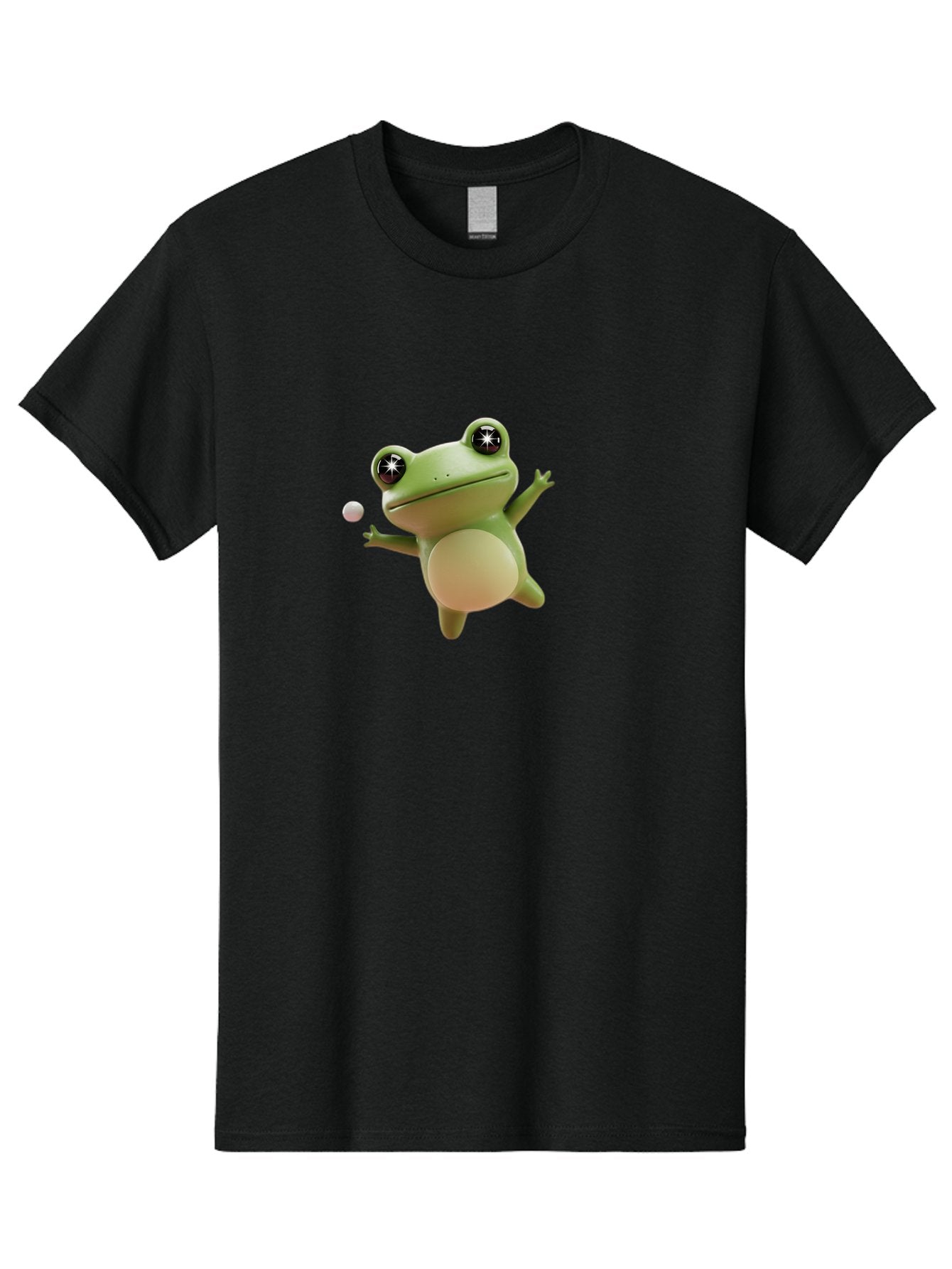 Frog Men'S Graphic Tee, 100% Cotton, Comfortable Casual Summer Wear, Machine Washable, Cartoon Frog, Playing With A Ball, Playful Frog, 3D Character, Animated Character, Funny Animal, Amusing Illustration, Frolicking Frog, Whimsical Creature Bab934 11