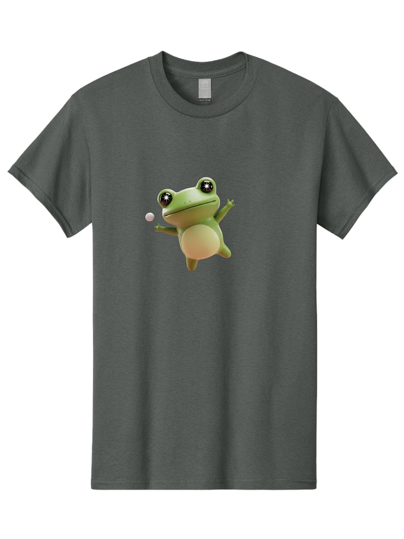 Frog Men'S Graphic Tee, 100% Cotton, Comfortable Casual Summer Wear, Machine Washable, Cartoon Frog, Playing With A Ball, Playful Frog, 3D Character, Animated Character, Funny Animal, Amusing Illustration, Frolicking Frog, Whimsical Creature Bab934 10