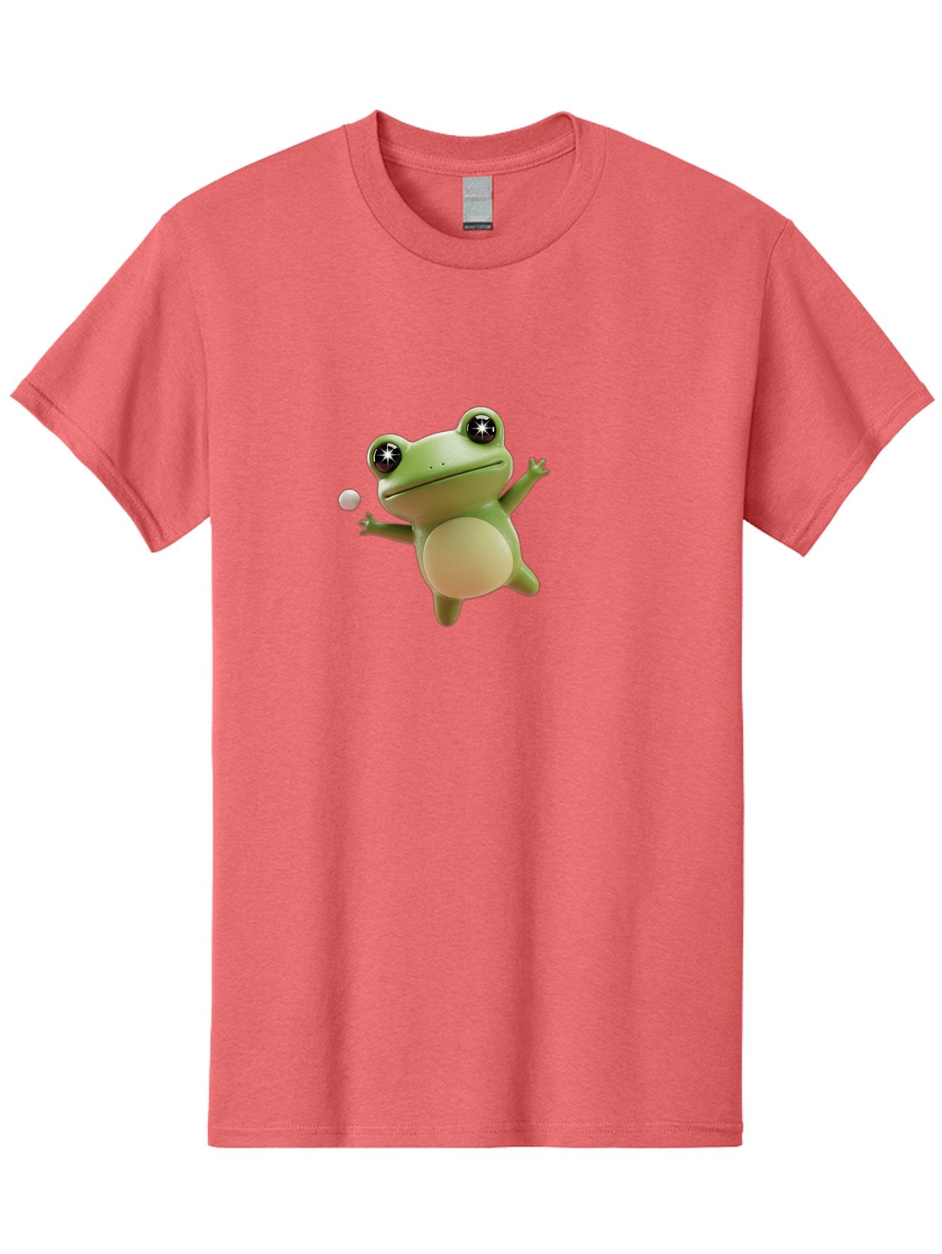 Frog Men'S Graphic Tee, 100% Cotton, Comfortable Casual Summer Wear, Machine Washable, Cartoon Frog, Playing With A Ball, Playful Frog, 3D Character, Animated Character, Funny Animal, Amusing Illustration, Frolicking Frog, Whimsical Creature Bab934 14