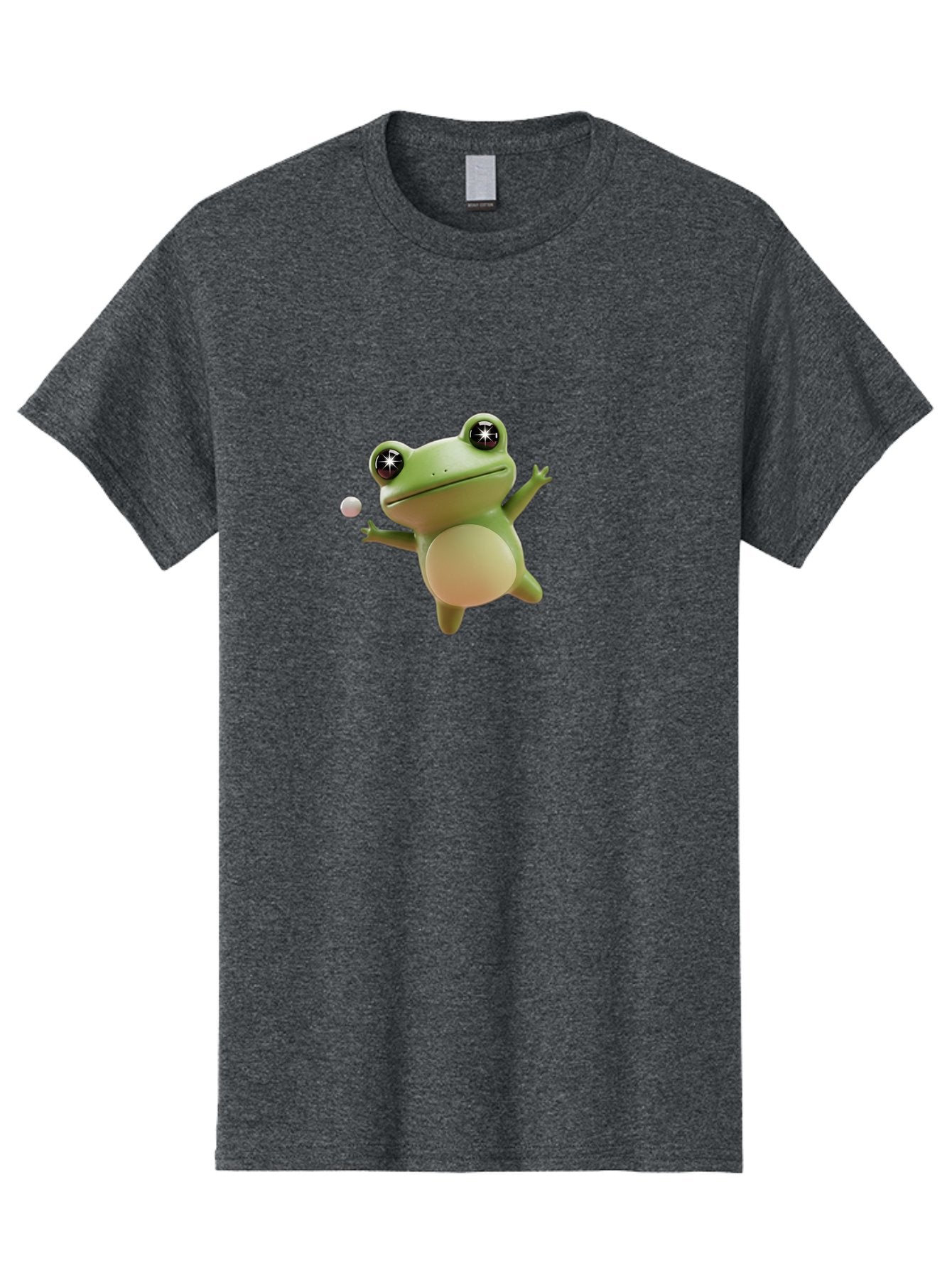 Frog Men'S Graphic Tee, 100% Cotton, Comfortable Casual Summer Wear, Machine Washable, Cartoon Frog, Playing With A Ball, Playful Frog, 3D Character, Animated Character, Funny Animal, Amusing Illustration, Frolicking Frog, Whimsical Creature Bab934 9