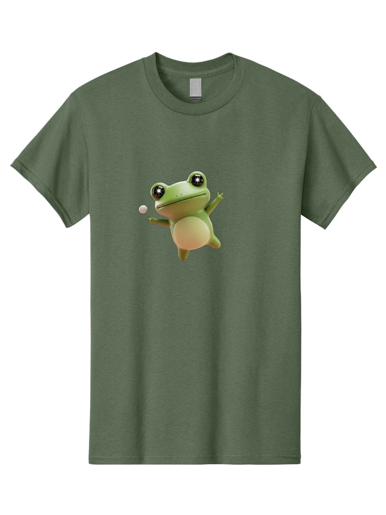 Frog Men'S Graphic Tee, 100% Cotton, Comfortable Casual Summer Wear, Machine Washable, Cartoon Frog, Playing With A Ball, Playful Frog, 3D Character, Animated Character, Funny Animal, Amusing Illustration, Frolicking Frog, Whimsical Creature Bab934 7