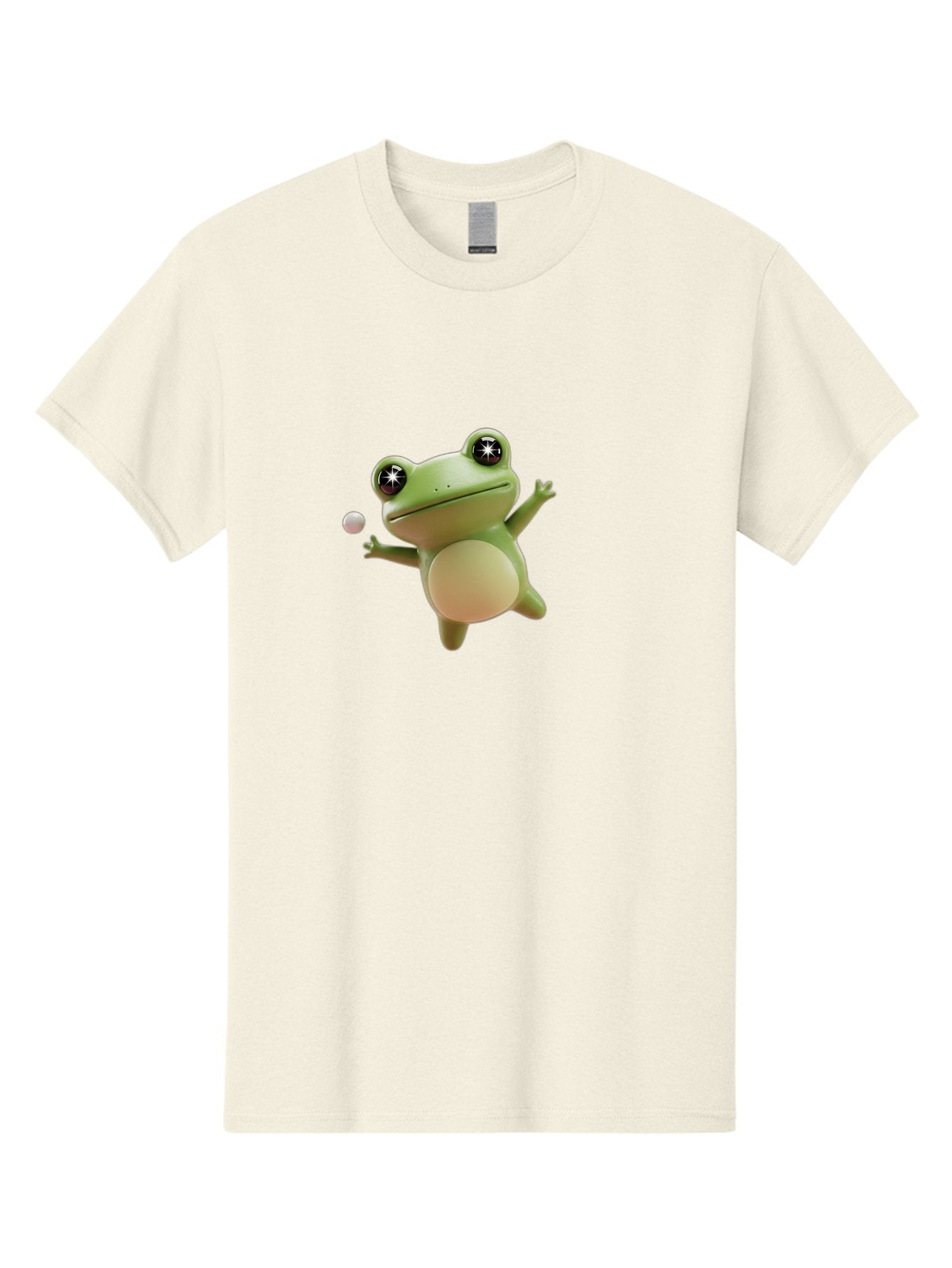 Frog Men'S Graphic Tee, 100% Cotton, Comfortable Casual Summer Wear, Machine Washable, Cartoon Frog, Playing With A Ball, Playful Frog, 3D Character, Animated Character, Funny Animal, Amusing Illustration, Frolicking Frog, Whimsical Creature Bab934 6