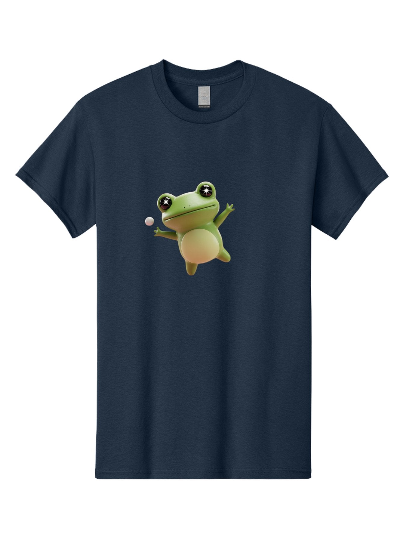 Frog Men'S Graphic Tee, 100% Cotton, Comfortable Casual Summer Wear, Machine Washable, Cartoon Frog, Playing With A Ball, Playful Frog, 3D Character, Animated Character, Funny Animal, Amusing Illustration, Frolicking Frog, Whimsical Creature Bab934 8