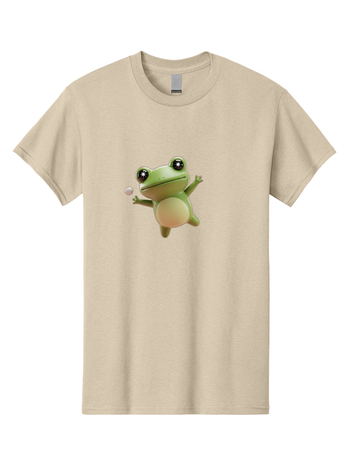 Frog Men'S Graphic Tee, 100% Cotton, Comfortable Casual Summer Wear, Machine Washable, Cartoon Frog, Playing With A Ball, Playful Frog, 3D Character, Animated Character, Funny Animal, Amusing Illustration, Frolicking Frog, Whimsical Creature Bab934 12