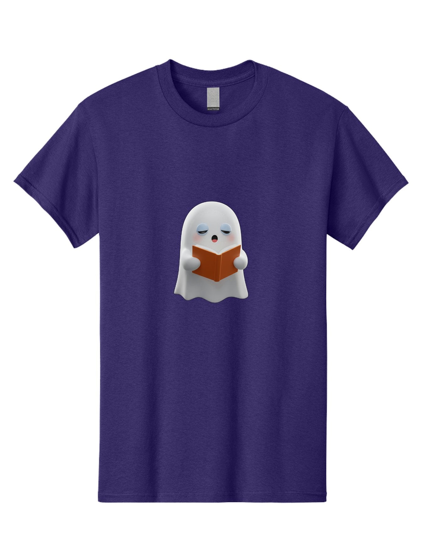 Ghost-Reading-Book Men'S Graphic Tee, 100% Cotton, Comfortable Casual Summer Wear, Machine Washable, White Ghost, Reading A Book, Cartoon Character, 3D Illustration, Cute Ghost, Ghostly Figure, Bookworm, Adorable, Funny, Spooky, Halloween, Bab939 10