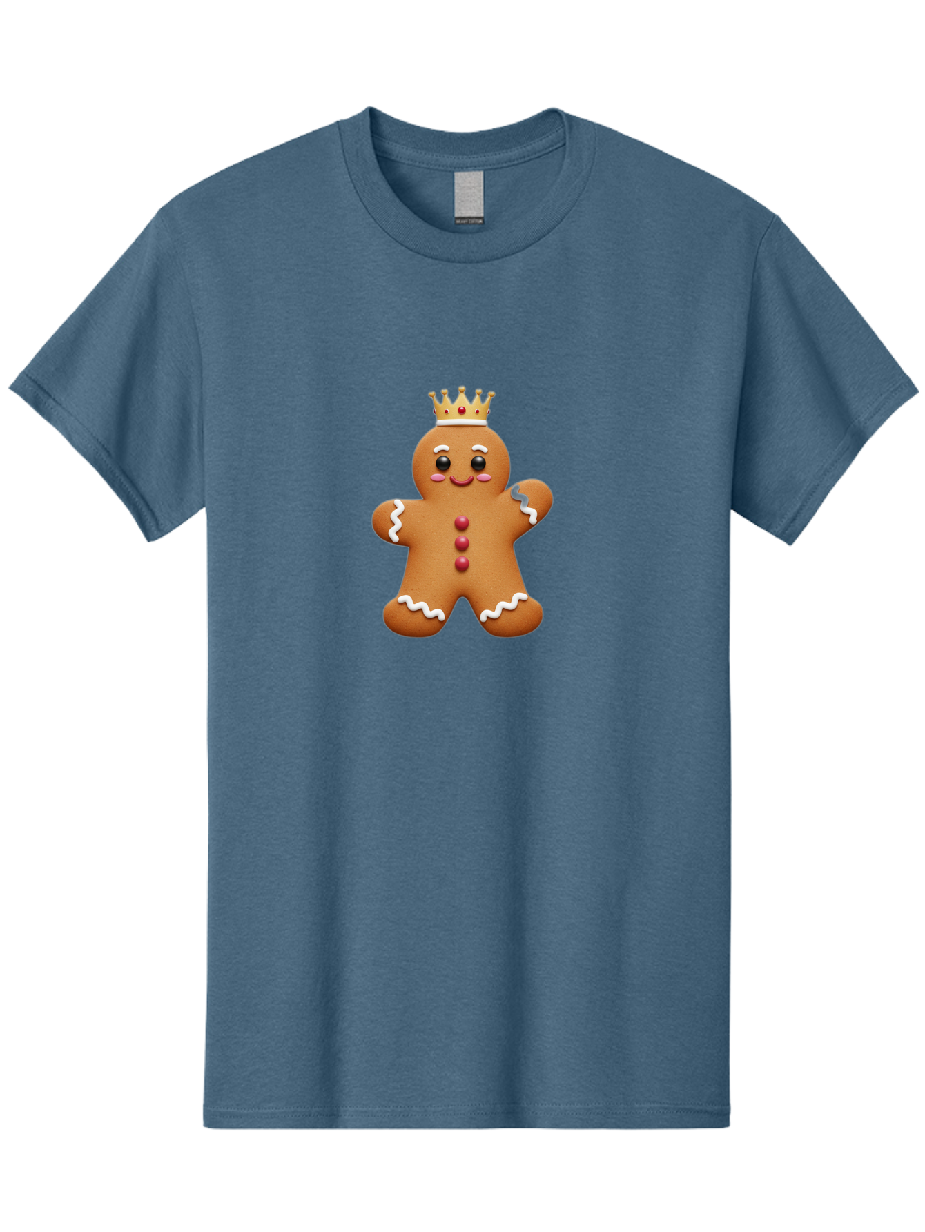 Gingerbread-King Men'S Graphic Tee, 100% Cotton, Comfortable Casual Summer Wear, Machine Washable, Gingerbread Man, Cartoon Cookie, Holiday Sweets, Festive Treats, Christmas Cookie, Royal Icing, Sweet Treats, Cookie Crown Bab940 10
