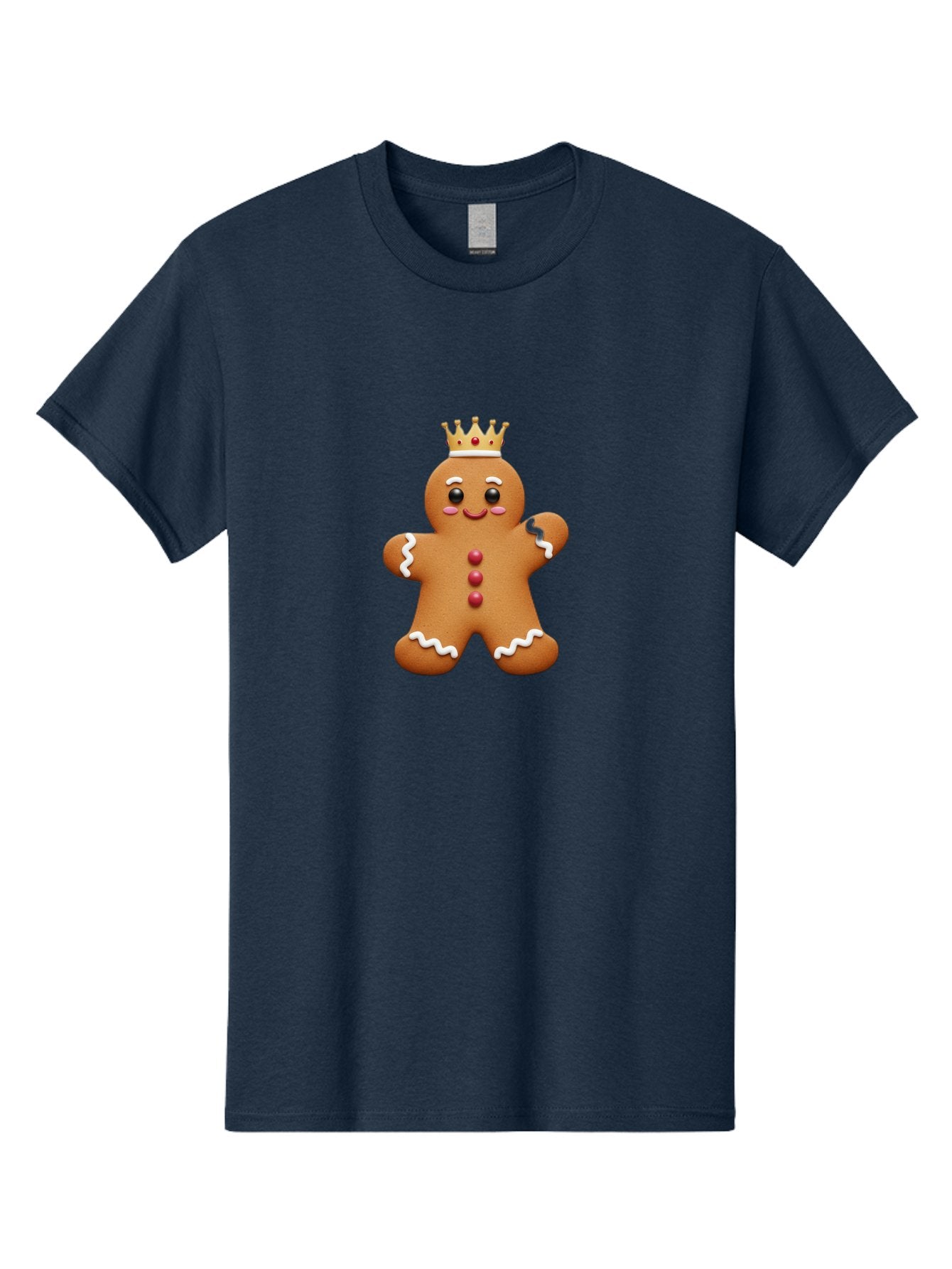 Gingerbread-King Men'S Graphic Tee, 100% Cotton, Comfortable Casual Summer Wear, Machine Washable, Gingerbread Man, Cartoon Cookie, Holiday Sweets, Festive Treats, Christmas Cookie, Royal Icing, Sweet Treats, Cookie Crown Bab940 8