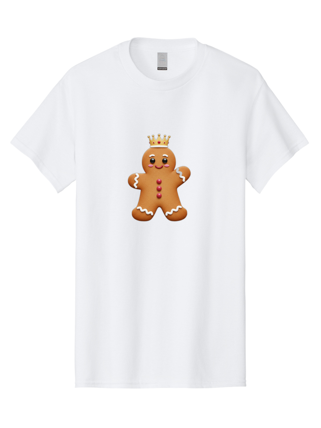 Gingerbread-King Men'S Graphic Tee, 100% Cotton, Comfortable Casual Summer Wear, Machine Washable, Gingerbread Man, Cartoon Cookie, Holiday Sweets, Festive Treats, Christmas Cookie, Royal Icing, Sweet Treats, Cookie Crown Bab940 9