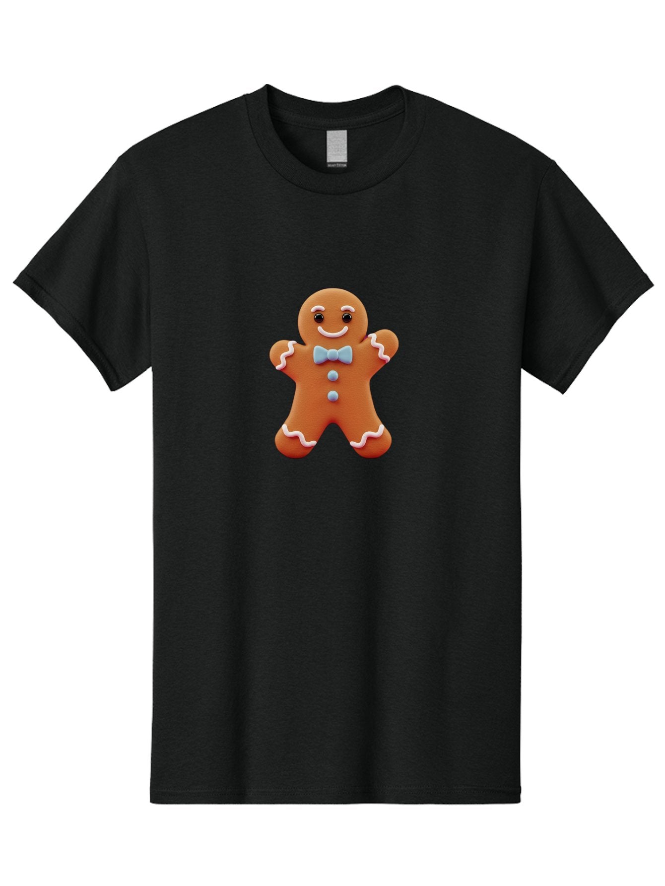 Gingerbread-Man-10 Men'S Graphic Tee, 100% Cotton, Comfortable Casual Summer Wear, Machine Washable, Gingerbread Man, Cookie Decoration, Festive Treat, Holiday Baking, Sweet Delight, Charming Character, Icing Details, Cute Expression, Bab942 3