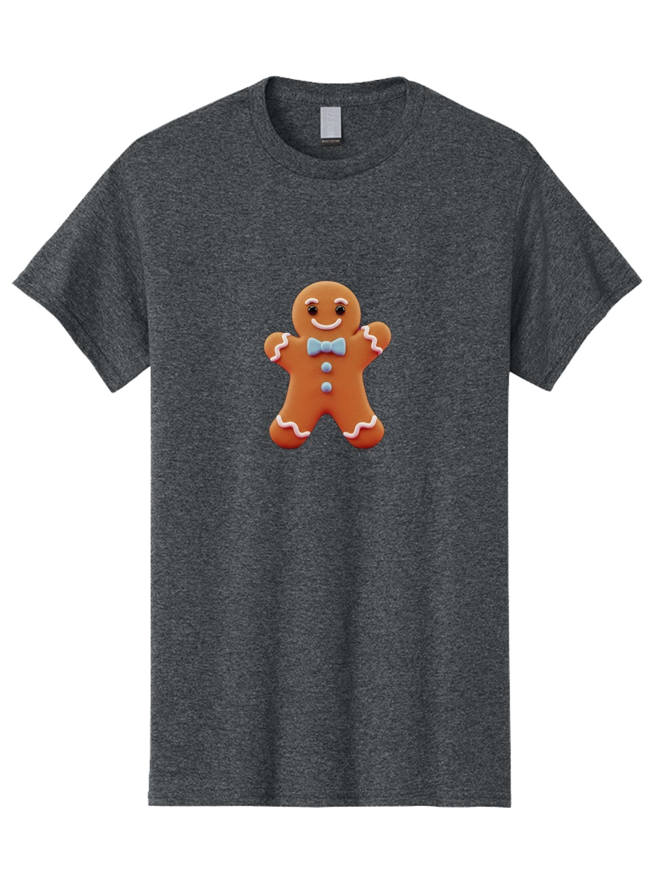 Gingerbread-Man-10 Men'S Graphic Tee, 100% Cotton, Comfortable Casual Summer Wear, Machine Washable, Gingerbread Man, Cookie Decoration, Festive Treat, Holiday Baking, Sweet Delight, Charming Character, Icing Details, Cute Expression, Bab942