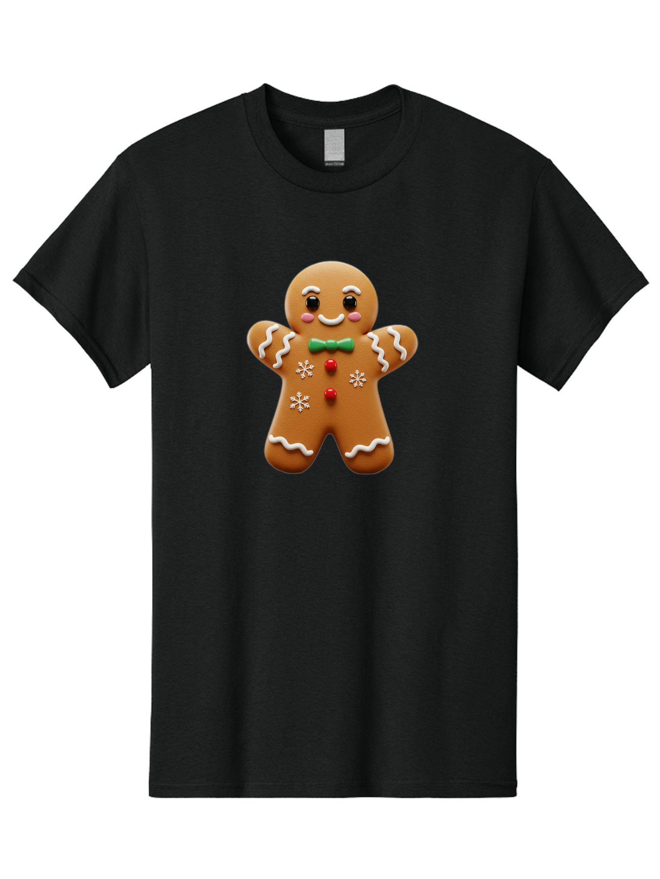 Gingerbread-Man-11 Men'S Graphic Tee, 100% Cotton, Comfortable Casual Summer Wear, Machine Washable, Gingerbread Man, Cartoon Character, Festive Treats, Holiday Cookies, Christmas Dessert, Baked Goods, Icing Decorations, Candy Buttons, Bab943 3