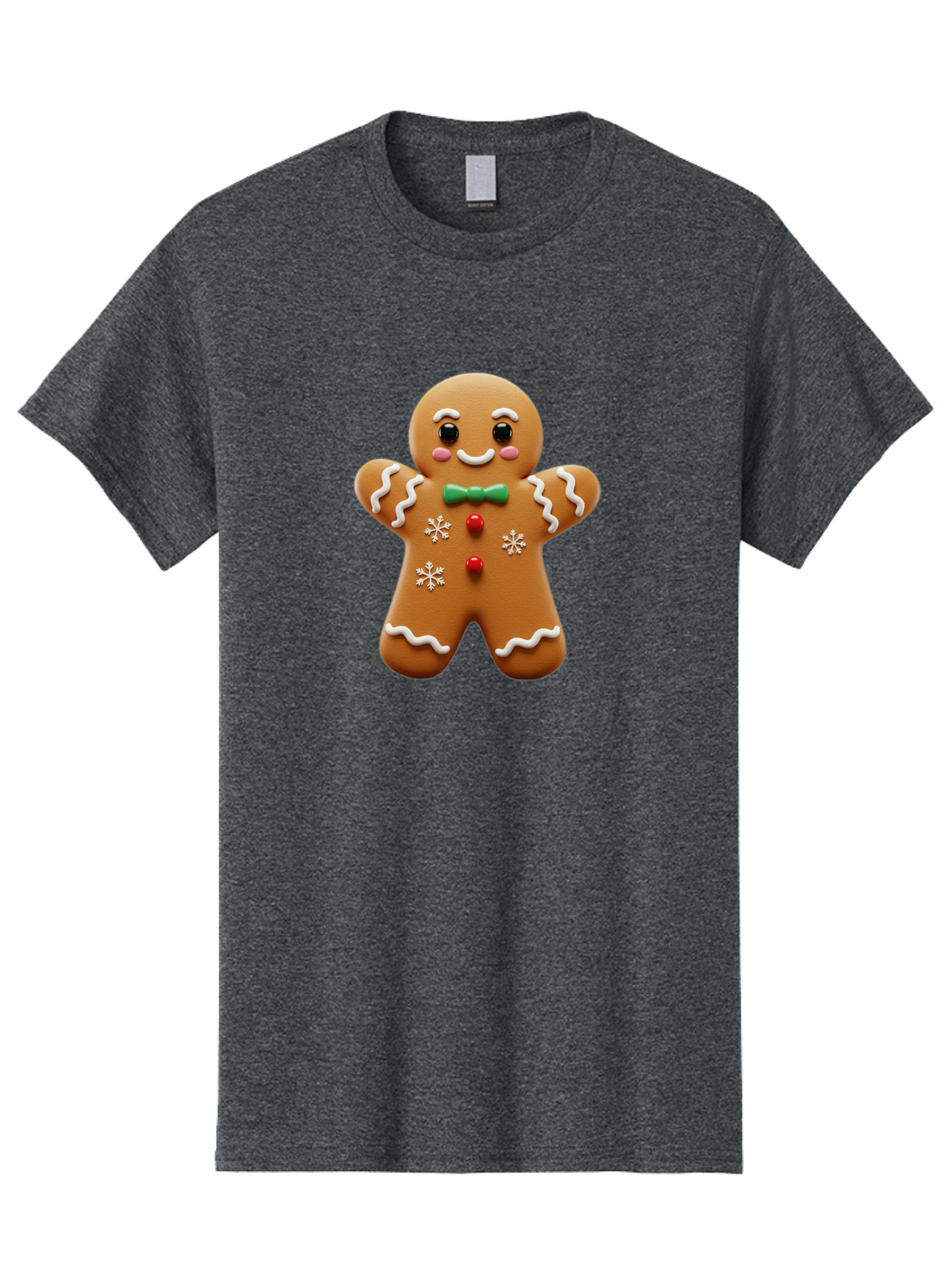 Gingerbread-Man-11 Men'S Graphic Tee, 100% Cotton, Comfortable Casual Summer Wear, Machine Washable, Gingerbread Man, Cartoon Character, Festive Treats, Holiday Cookies, Christmas Dessert, Baked Goods, Icing Decorations, Candy Buttons, Bab943 15