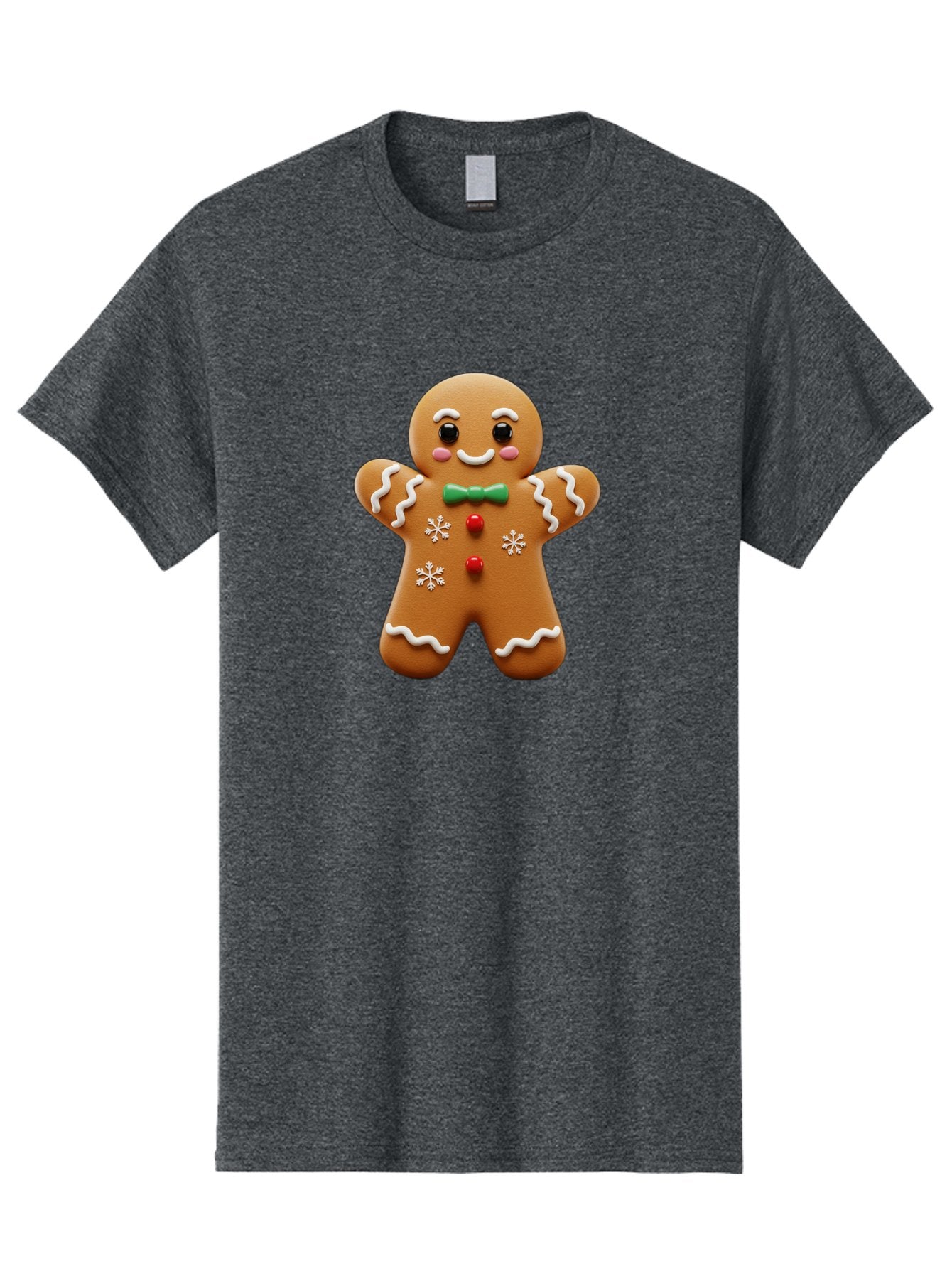 Gingerbread-Man-11 Men'S Graphic Tee, 100% Cotton, Comfortable Casual Summer Wear, Machine Washable, Gingerbread Man, Cartoon Character, Festive Treats, Holiday Cookies, Christmas Dessert, Baked Goods, Icing Decorations, Candy Buttons, Bab943 13