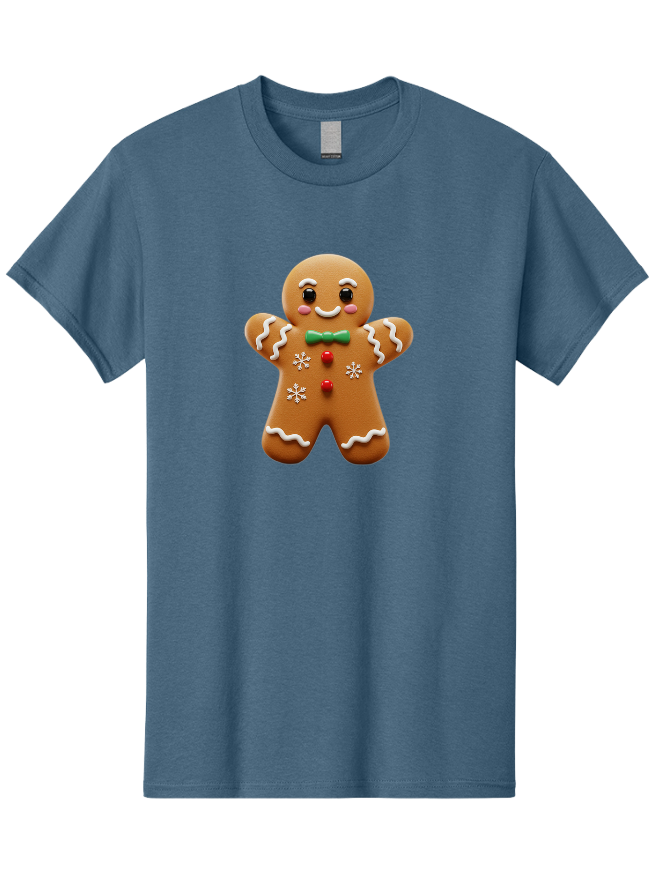 Gingerbread-Man-11 Men'S Graphic Tee, 100% Cotton, Comfortable Casual Summer Wear, Machine Washable, Gingerbread Man, Cartoon Character, Festive Treats, Holiday Cookies, Christmas Dessert, Baked Goods, Icing Decorations, Candy Buttons, Bab943 11