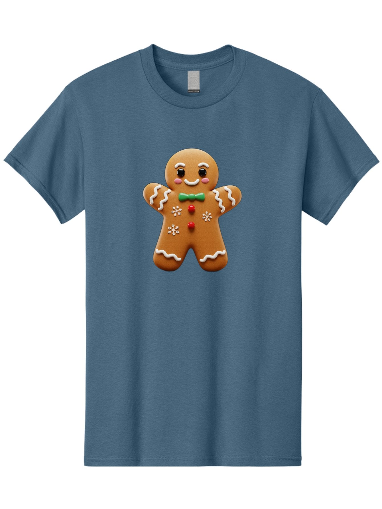 Gingerbread-Man-11 Men'S Graphic Tee, 100% Cotton, Comfortable Casual Summer Wear, Machine Washable, Gingerbread Man, Cartoon Character, Festive Treats, Holiday Cookies, Christmas Dessert, Baked Goods, Icing Decorations, Candy Buttons, Bab943