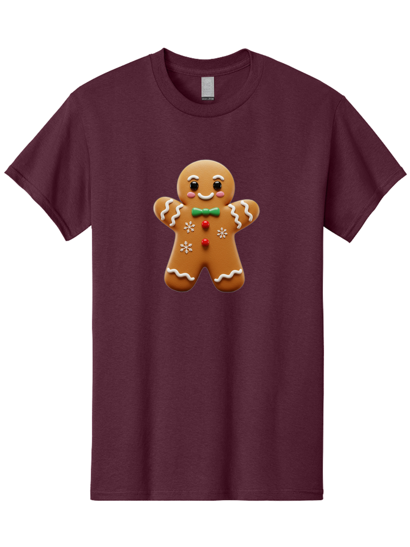 Gingerbread-Man-11 Men'S Graphic Tee, 100% Cotton, Comfortable Casual Summer Wear, Machine Washable, Gingerbread Man, Cartoon Character, Festive Treats, Holiday Cookies, Christmas Dessert, Baked Goods, Icing Decorations, Candy Buttons, Bab943 13