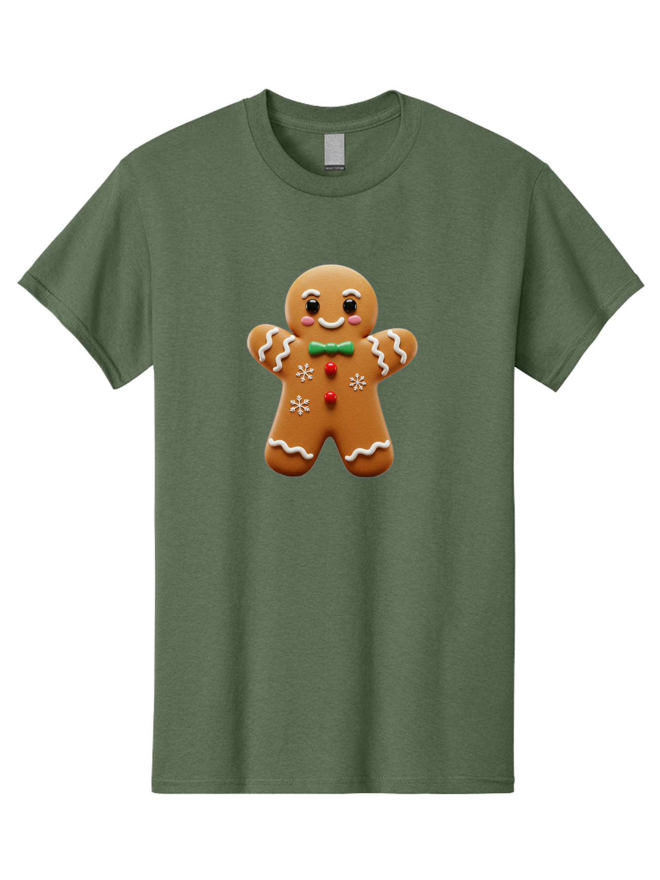Gingerbread-Man-11 Men'S Graphic Tee, 100% Cotton, Comfortable Casual Summer Wear, Machine Washable, Gingerbread Man, Cartoon Character, Festive Treats, Holiday Cookies, Christmas Dessert, Baked Goods, Icing Decorations, Candy Buttons, Bab943 6