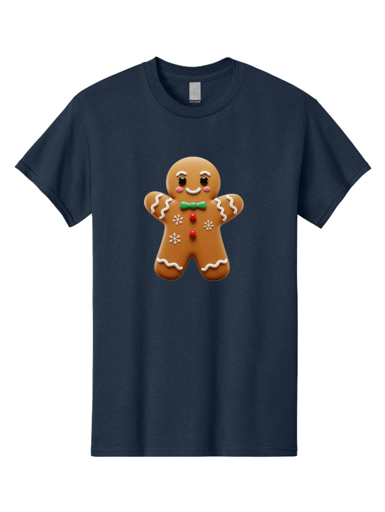 Gingerbread-Man-11 Men'S Graphic Tee, 100% Cotton, Comfortable Casual Summer Wear, Machine Washable, Gingerbread Man, Cartoon Character, Festive Treats, Holiday Cookies, Christmas Dessert, Baked Goods, Icing Decorations, Candy Buttons, Bab943 10