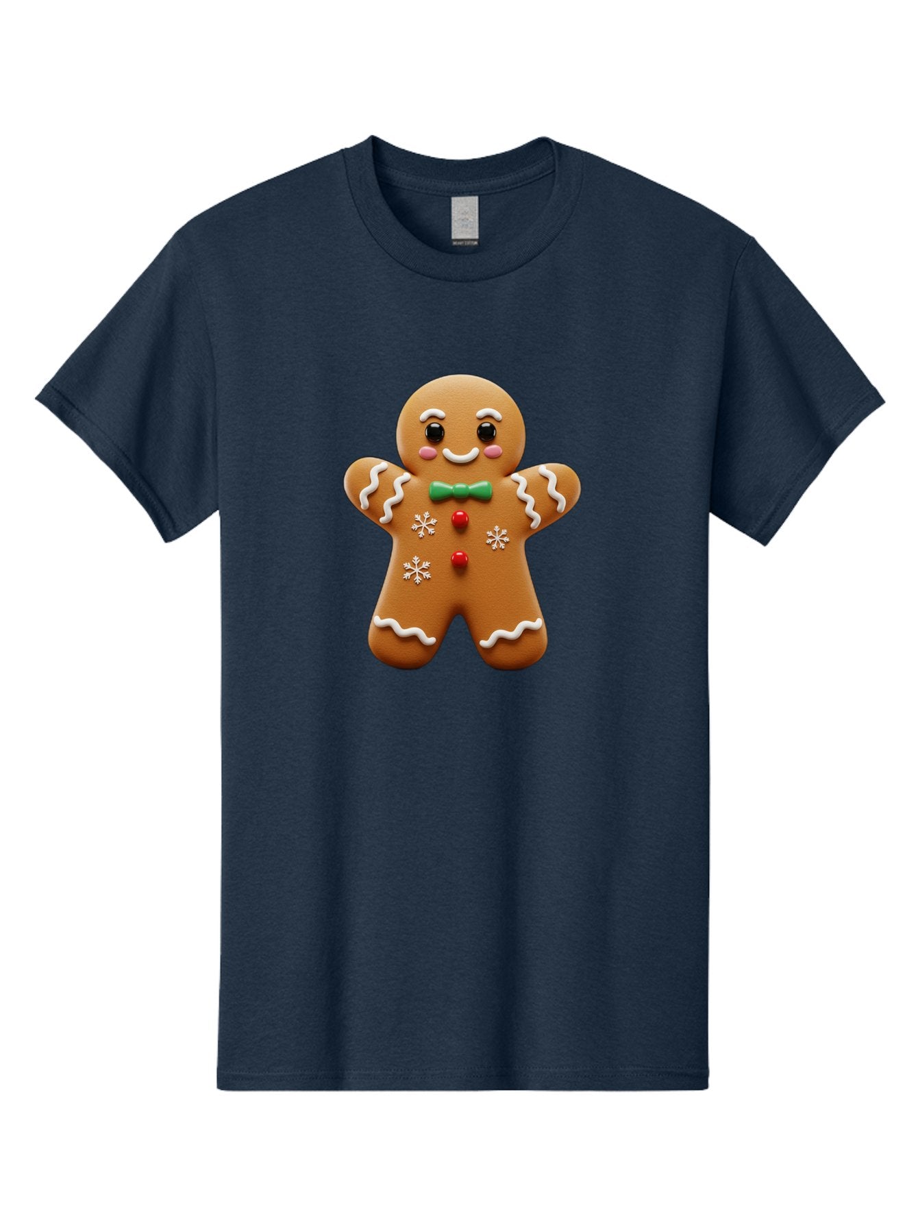 Gingerbread-Man-11 Men'S Graphic Tee, 100% Cotton, Comfortable Casual Summer Wear, Machine Washable, Gingerbread Man, Cartoon Character, Festive Treats, Holiday Cookies, Christmas Dessert, Baked Goods, Icing Decorations, Candy Buttons, Bab943