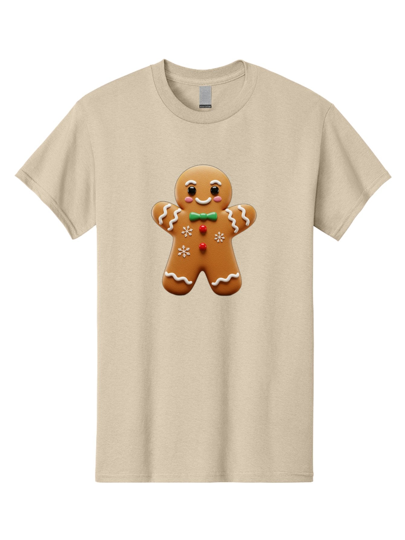Gingerbread-Man-11 Men'S Graphic Tee, 100% Cotton, Comfortable Casual Summer Wear, Machine Washable, Gingerbread Man, Cartoon Character, Festive Treats, Holiday Cookies, Christmas Dessert, Baked Goods, Icing Decorations, Candy Buttons, Bab943 11