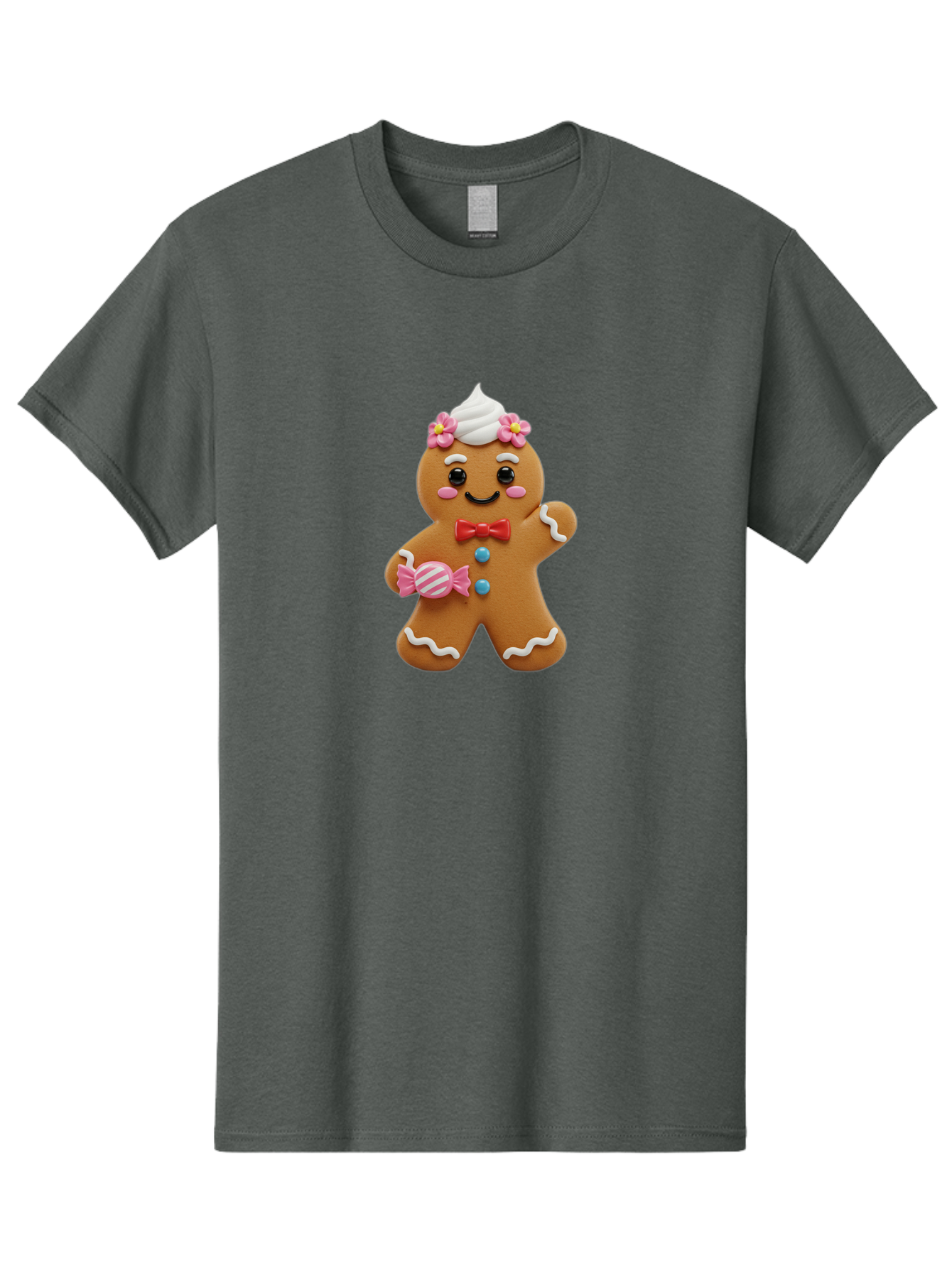 Gingerbread-Man-12 Men'S Graphic Tee, 100% Cotton, Comfortable Casual Summer Wear, Machine Washable, Gingerbread Man, Festive Cookie, Holiday Treat, Sweet Decoration, Christmas Dessert, Candy, Icing Details, Cartoonish Design, Bab944 9