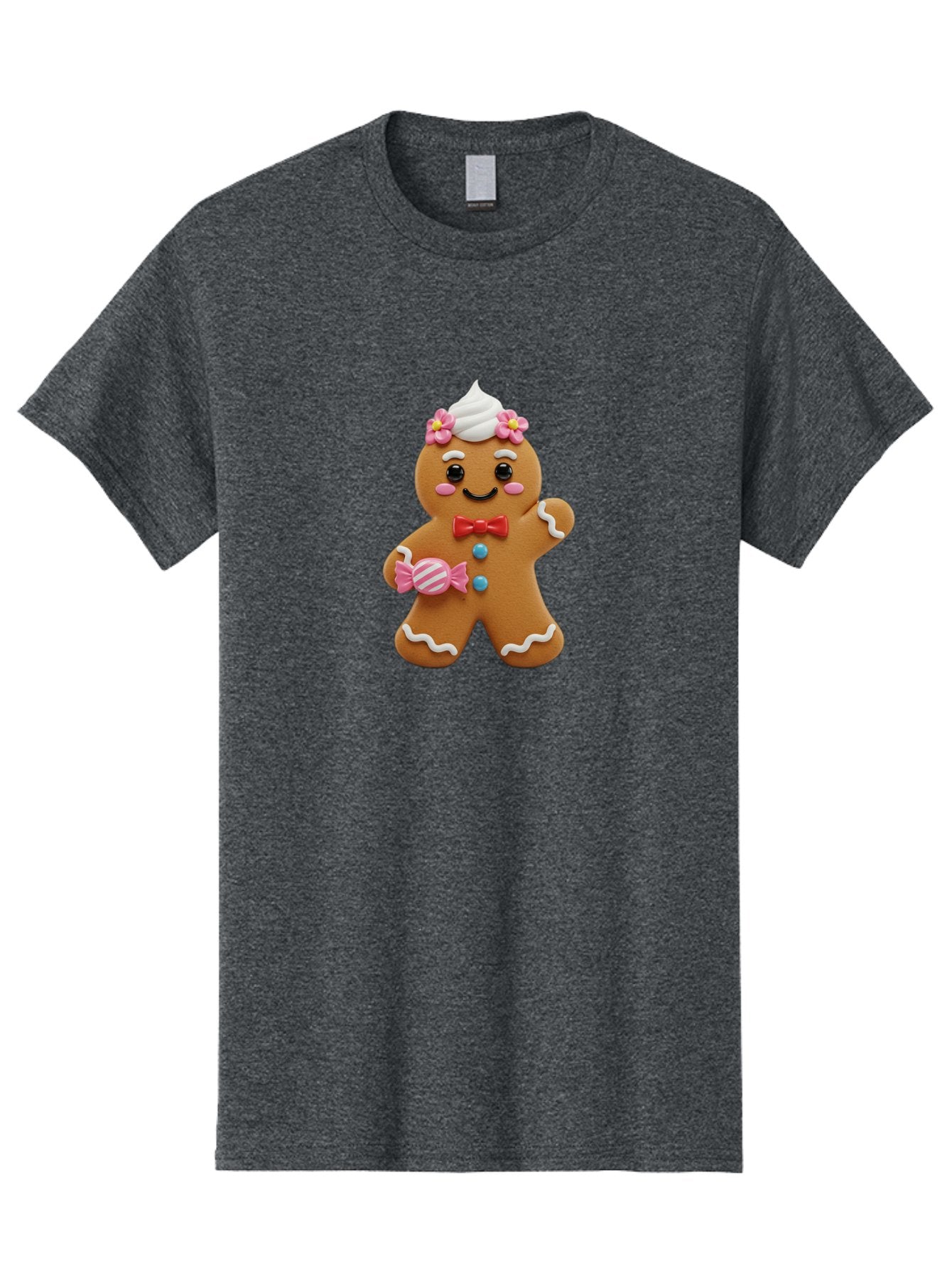 Gingerbread-Man-12 Men'S Graphic Tee, 100% Cotton, Comfortable Casual Summer Wear, Machine Washable, Gingerbread Man, Festive Cookie, Holiday Treat, Sweet Decoration, Christmas Dessert, Candy, Icing Details, Cartoonish Design, Bab944 6