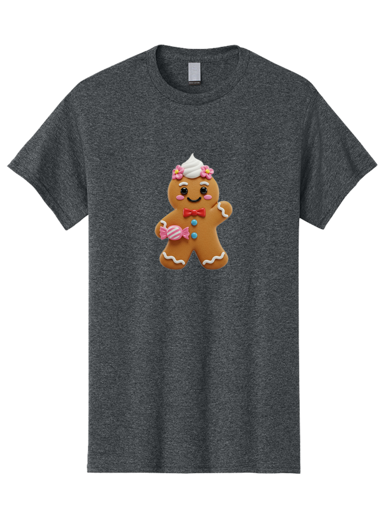 Gingerbread-Man-12 Men'S Graphic Tee, 100% Cotton, Comfortable Casual Summer Wear, Machine Washable, Gingerbread Man, Festive Cookie, Holiday Treat, Sweet Decoration, Christmas Dessert, Candy, Icing Details, Cartoonish Design, Bab944 7