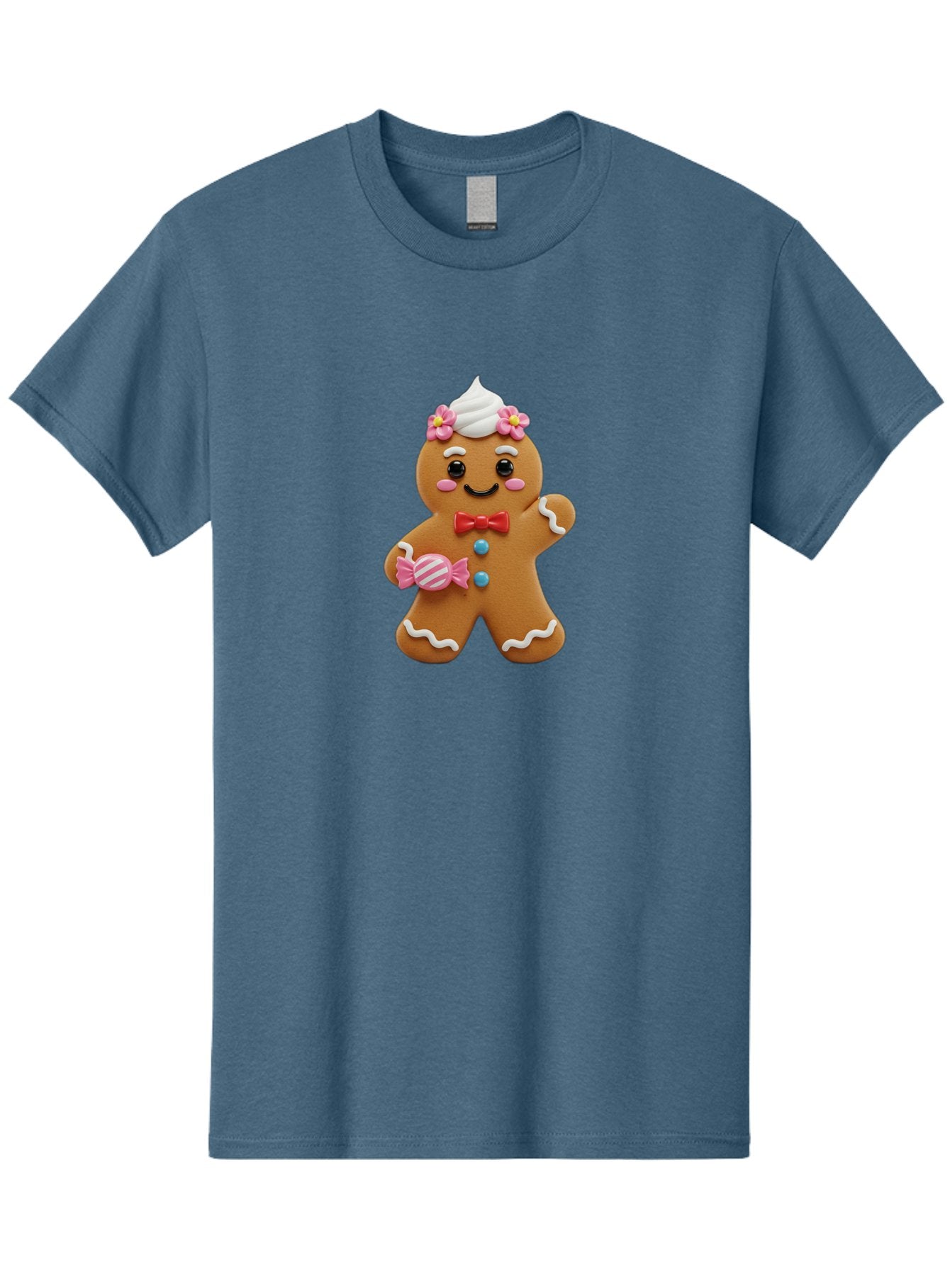 Gingerbread-Man-12 Men'S Graphic Tee, 100% Cotton, Comfortable Casual Summer Wear, Machine Washable, Gingerbread Man, Festive Cookie, Holiday Treat, Sweet Decoration, Christmas Dessert, Candy, Icing Details, Cartoonish Design, Bab944 14