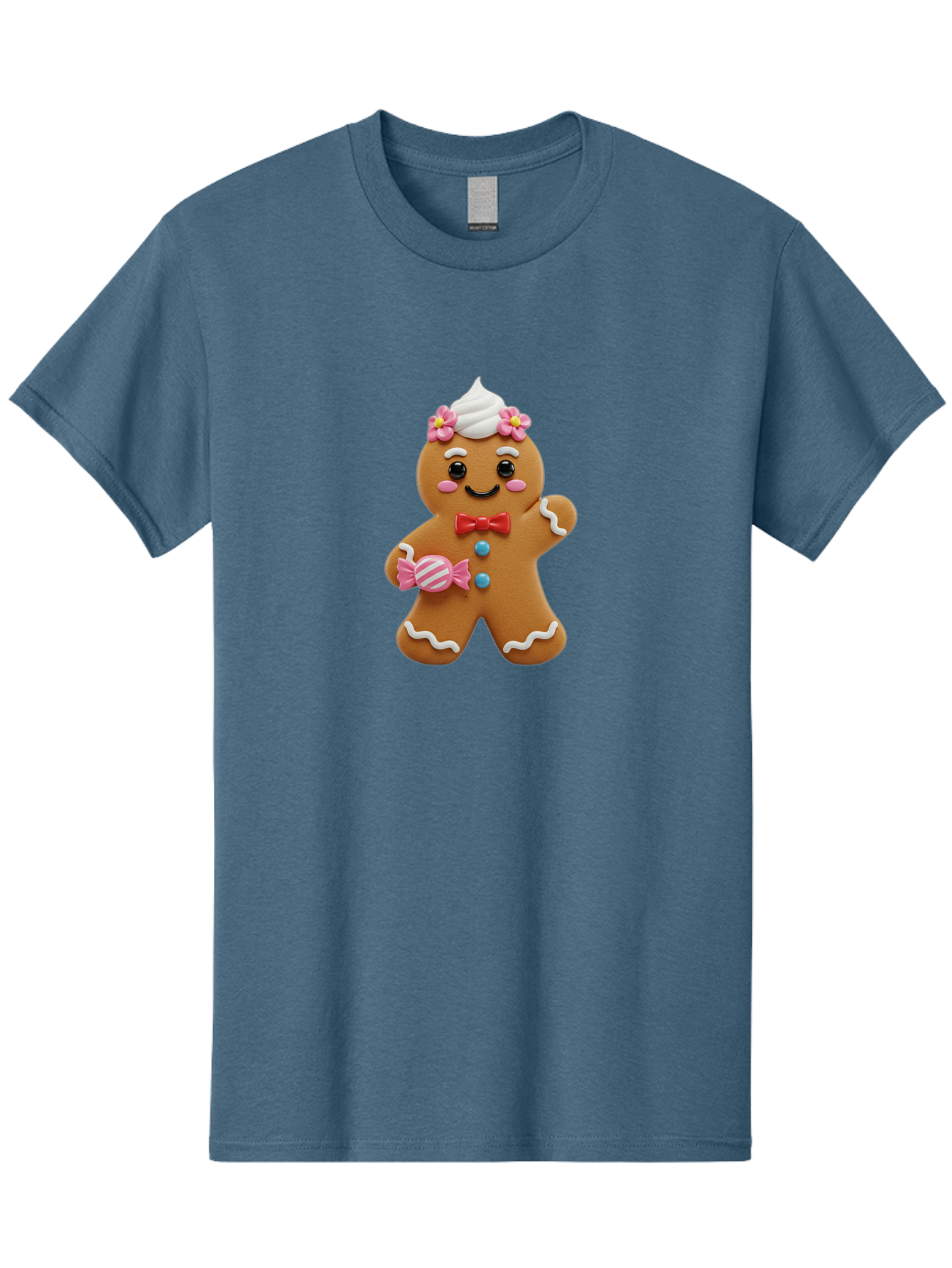 Gingerbread-Man-12 Men'S Graphic Tee, 100% Cotton, Comfortable Casual Summer Wear, Machine Washable, Gingerbread Man, Festive Cookie, Holiday Treat, Sweet Decoration, Christmas Dessert, Candy, Icing Details, Cartoonish Design, Bab944