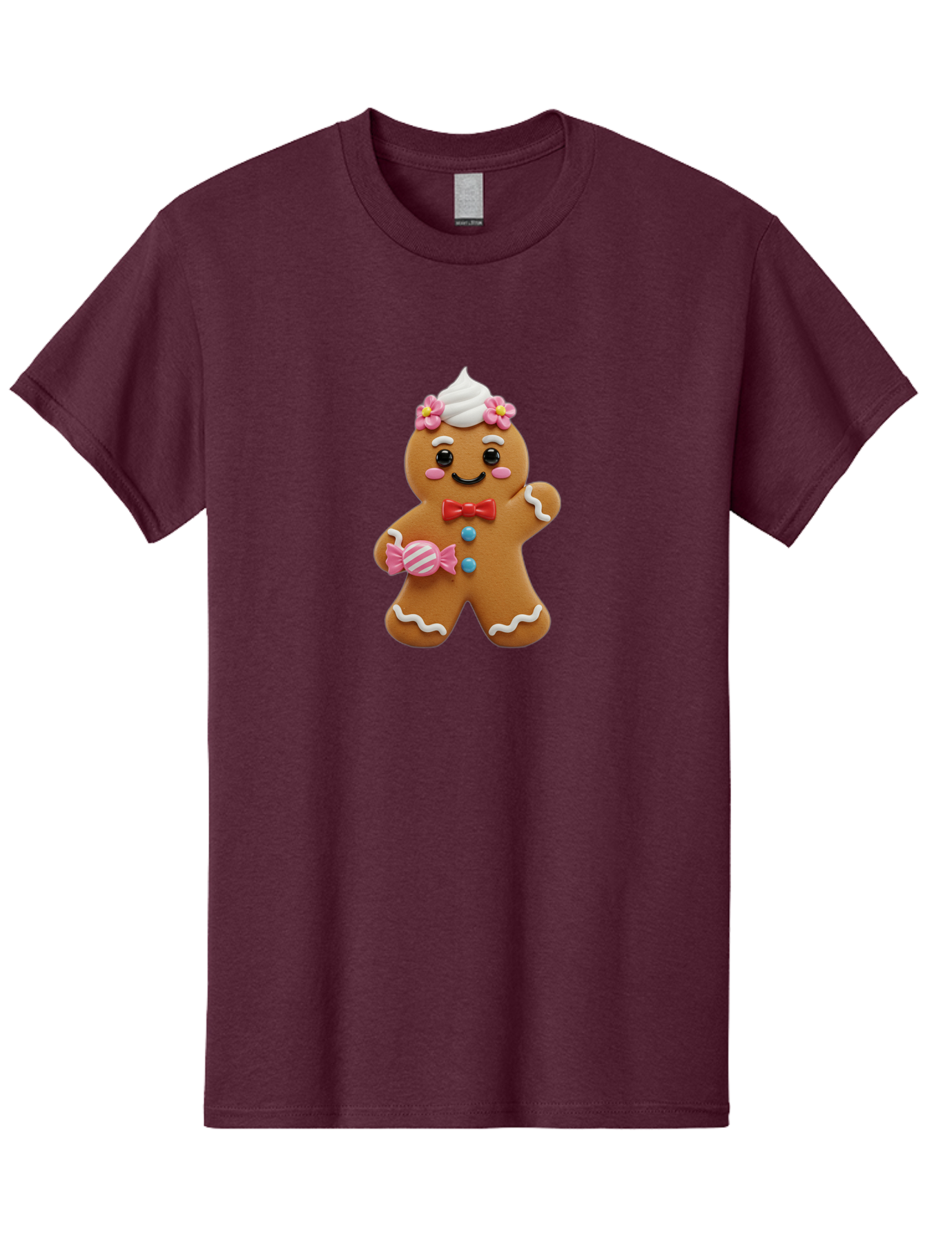 Gingerbread-Man-12 Men'S Graphic Tee, 100% Cotton, Comfortable Casual Summer Wear, Machine Washable, Gingerbread Man, Festive Cookie, Holiday Treat, Sweet Decoration, Christmas Dessert, Candy, Icing Details, Cartoonish Design, Bab944 14