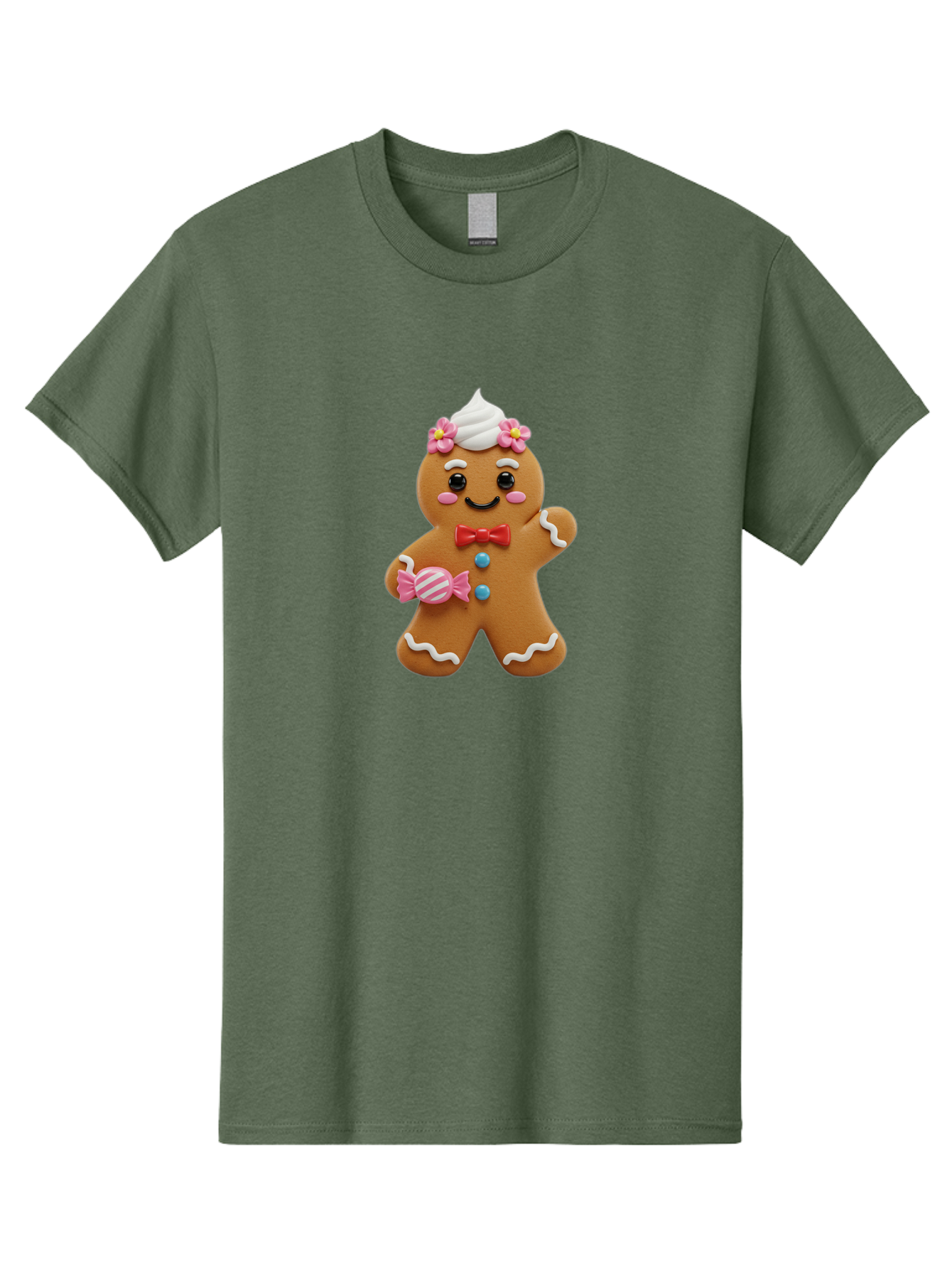 Gingerbread-Man-12 Men'S Graphic Tee, 100% Cotton, Comfortable Casual Summer Wear, Machine Washable, Gingerbread Man, Festive Cookie, Holiday Treat, Sweet Decoration, Christmas Dessert, Candy, Icing Details, Cartoonish Design, Bab944 5