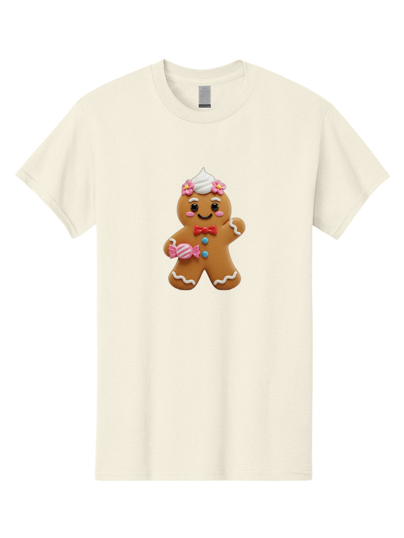 Gingerbread-Man-12 Men'S Graphic Tee, 100% Cotton, Comfortable Casual Summer Wear, Machine Washable, Gingerbread Man, Festive Cookie, Holiday Treat, Sweet Decoration, Christmas Dessert, Candy, Icing Details, Cartoonish Design, Bab944 5
